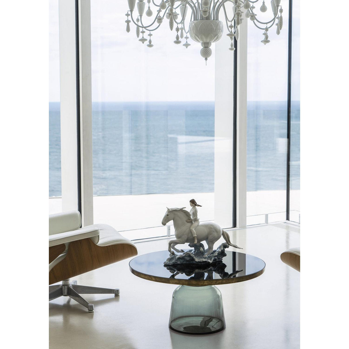 LLADRO' Figurina Cavallo e Donna Galoppo Nel Mare 36x48cm Porcellana