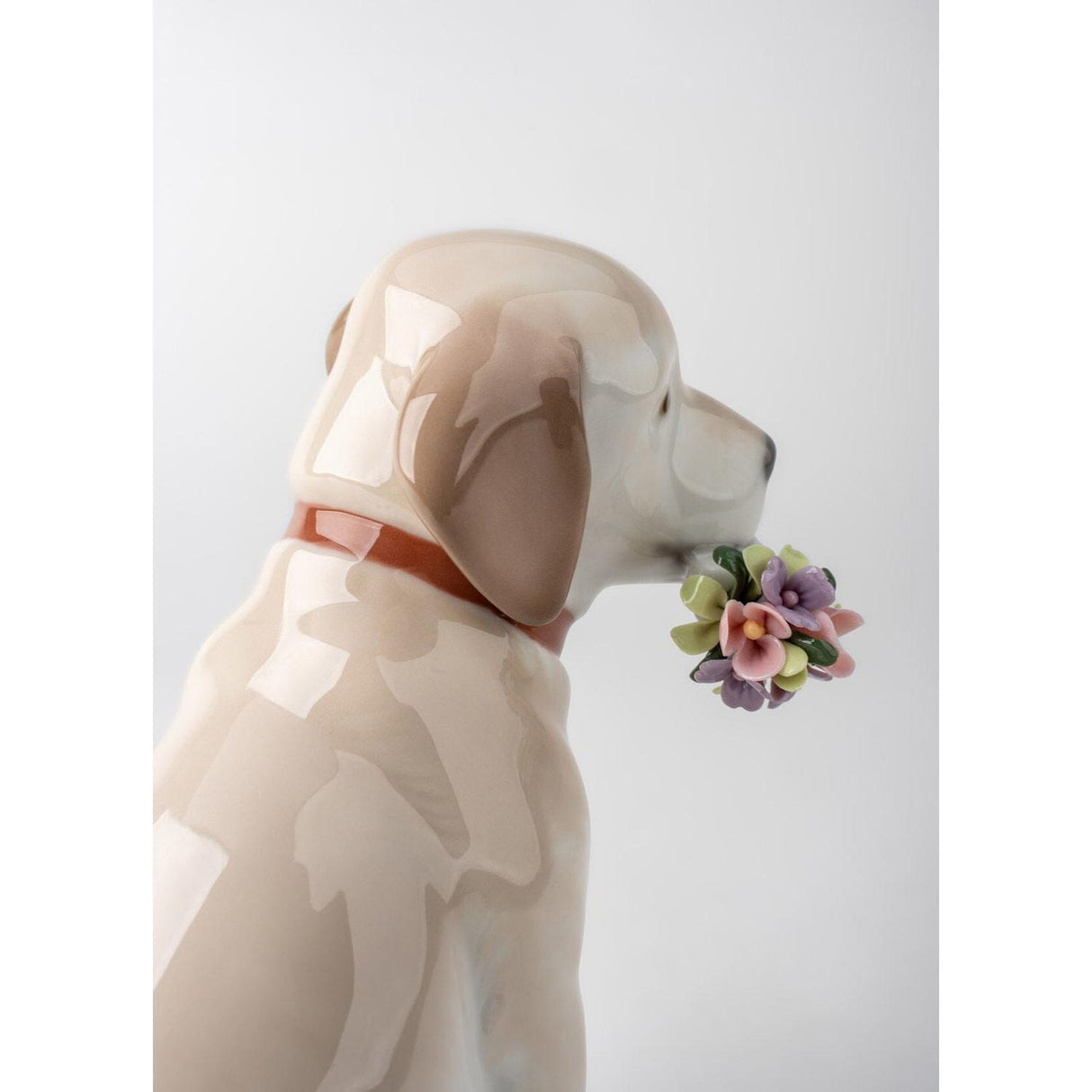 Lladró Figurina Cane Questi Fiori Sono per Te 12x7cm Porcellana