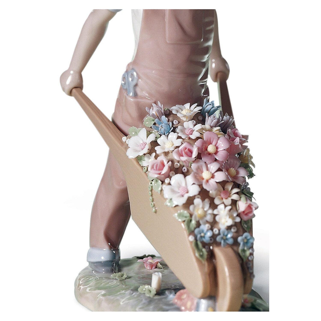 Lladró Figurina Bimbo con Fiori 23x14cm Porcellana