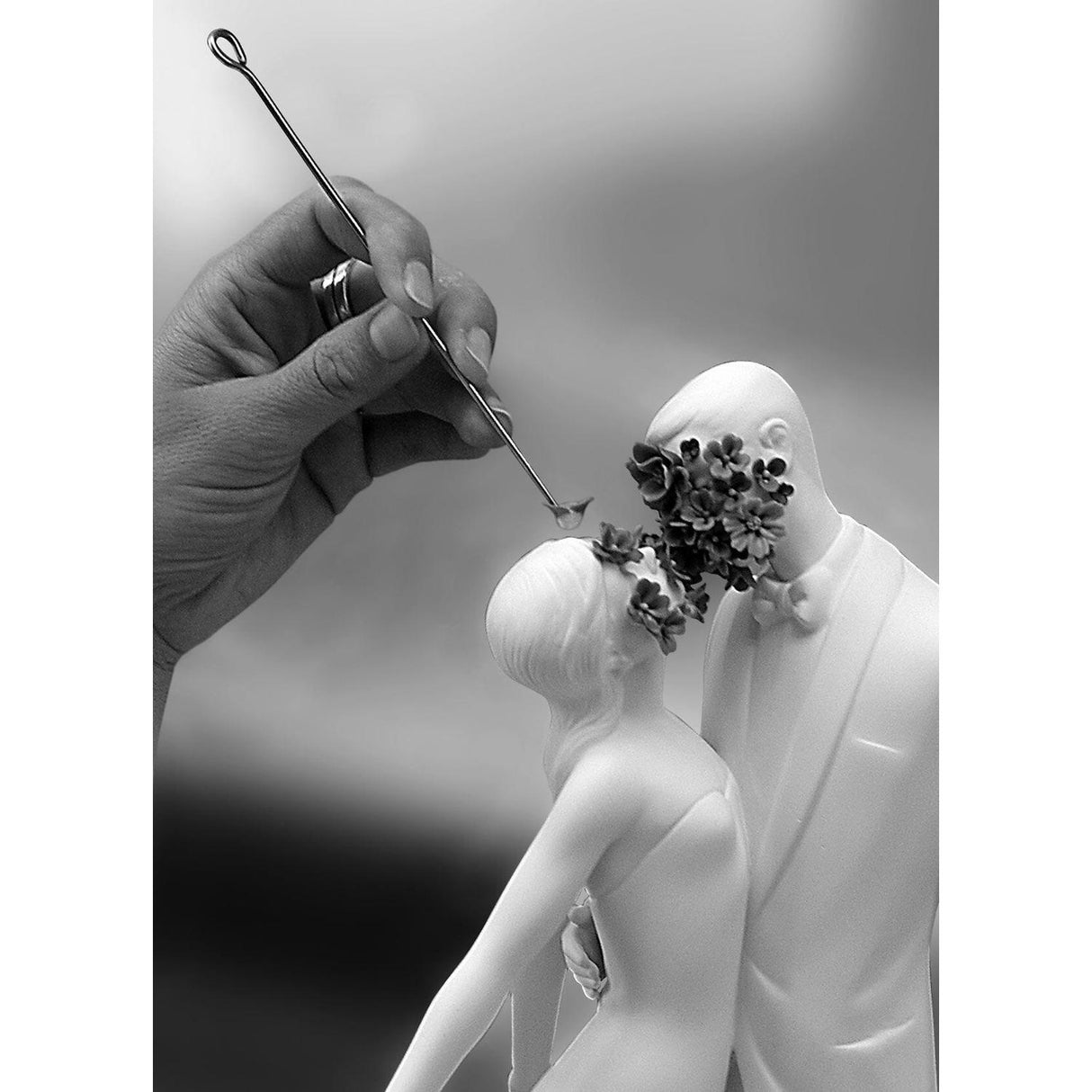 Lladró Scultura Amore I Fiori 32x21cm Porcellana