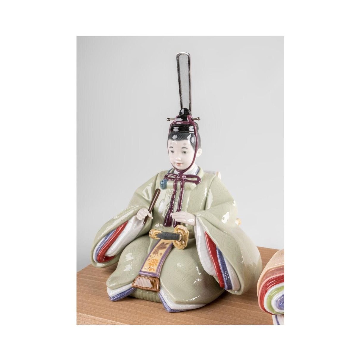 Lladró Scultura Hina Dolls Verde Giallo Serie Limitata 25x41cm Porcellana