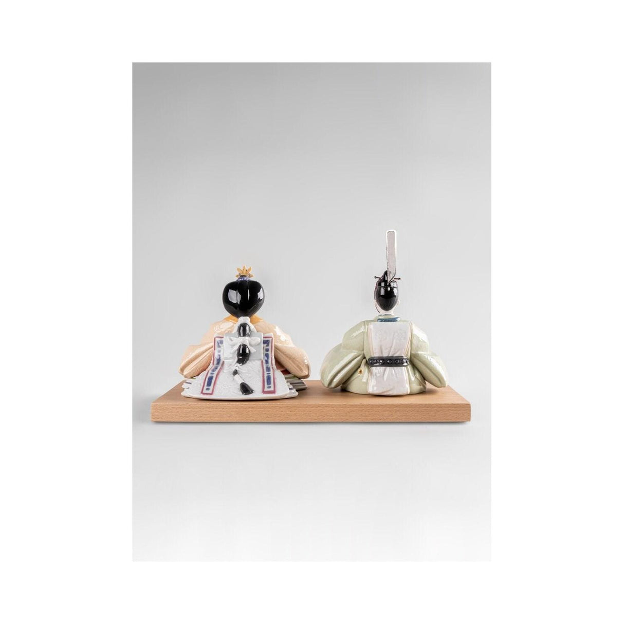 Lladró Scultura Hina Dolls Verde Giallo Serie Limitata 25x41cm Porcellana