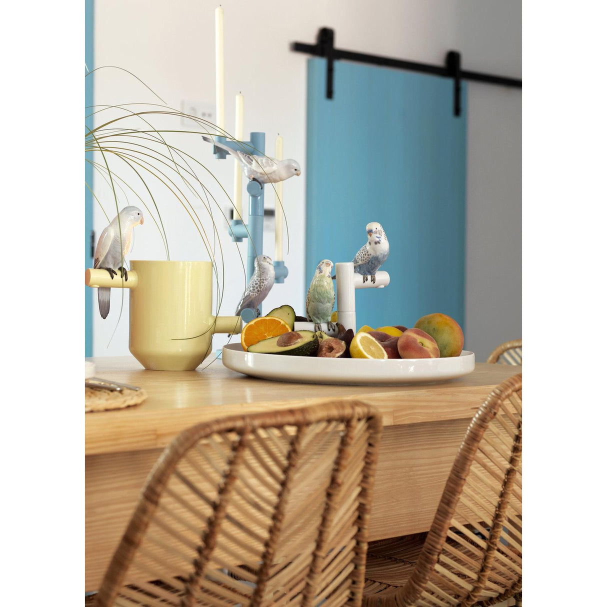 LLADRO' Vaso Parrot Parade Rosso Corallo 41x25cm Porcellana