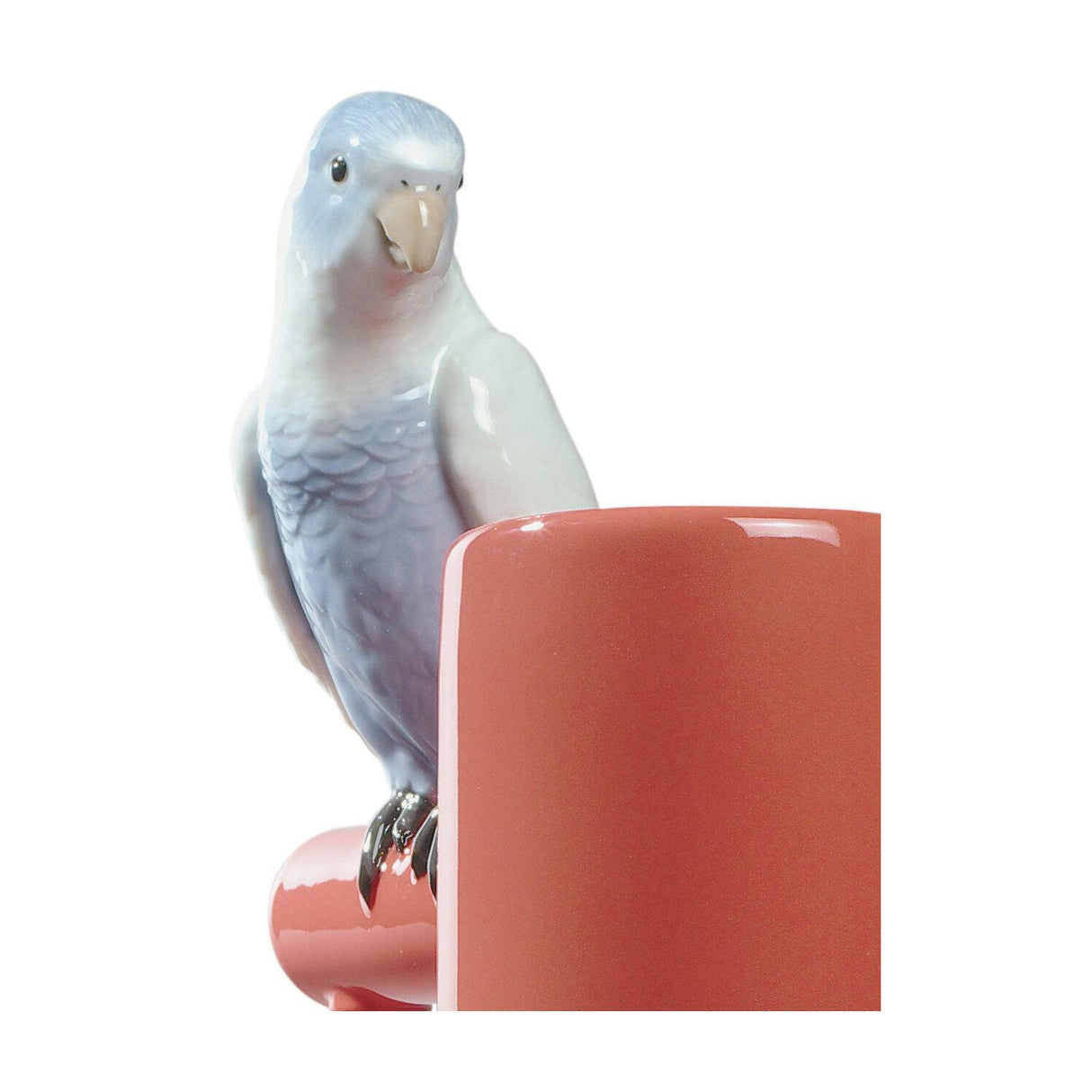LLADRO' Vaso Parrot Parade Rosso Corallo 41x25cm Porcellana