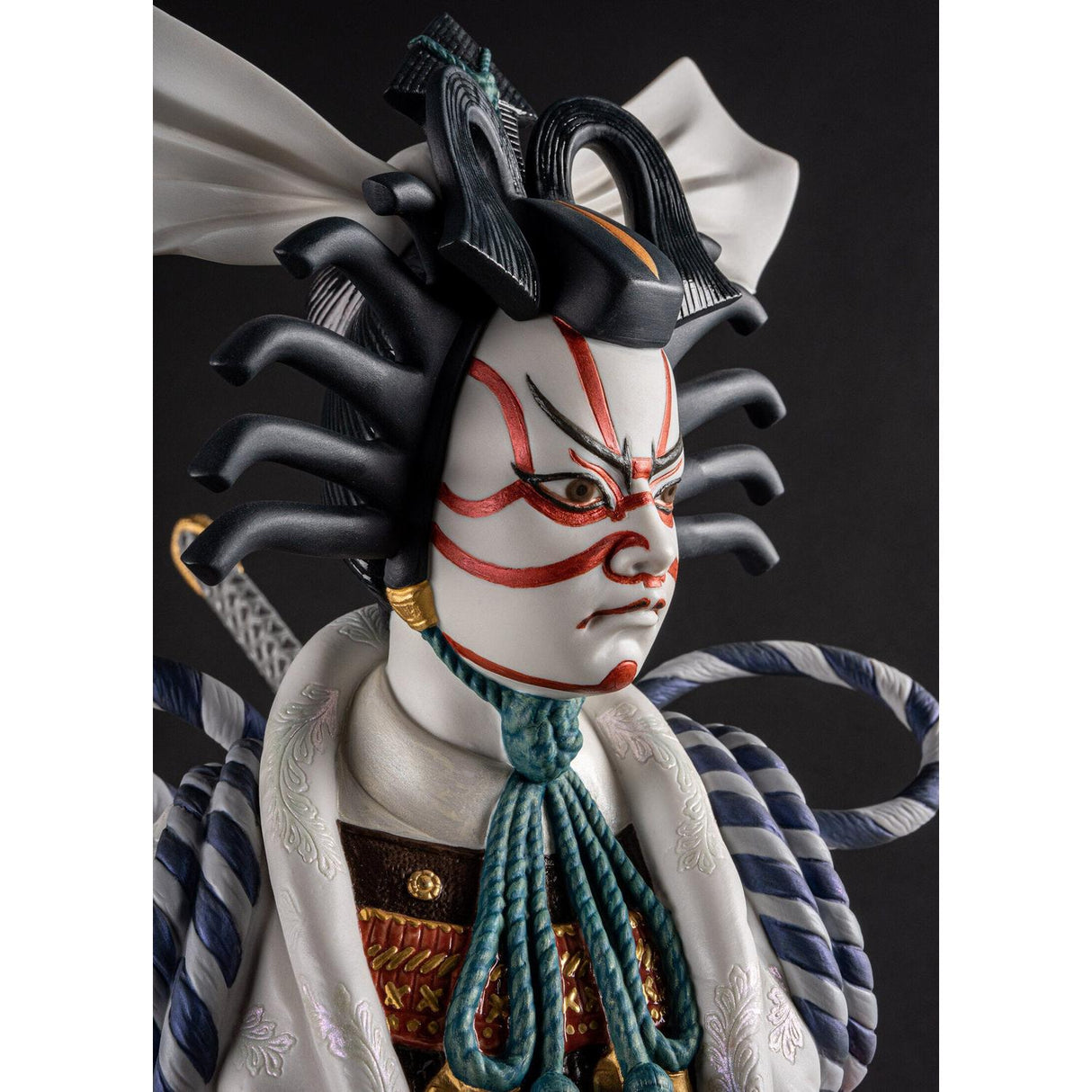 Lladró Scultura Japan Kabuki Serie Limitata 71x47cm Porcellana