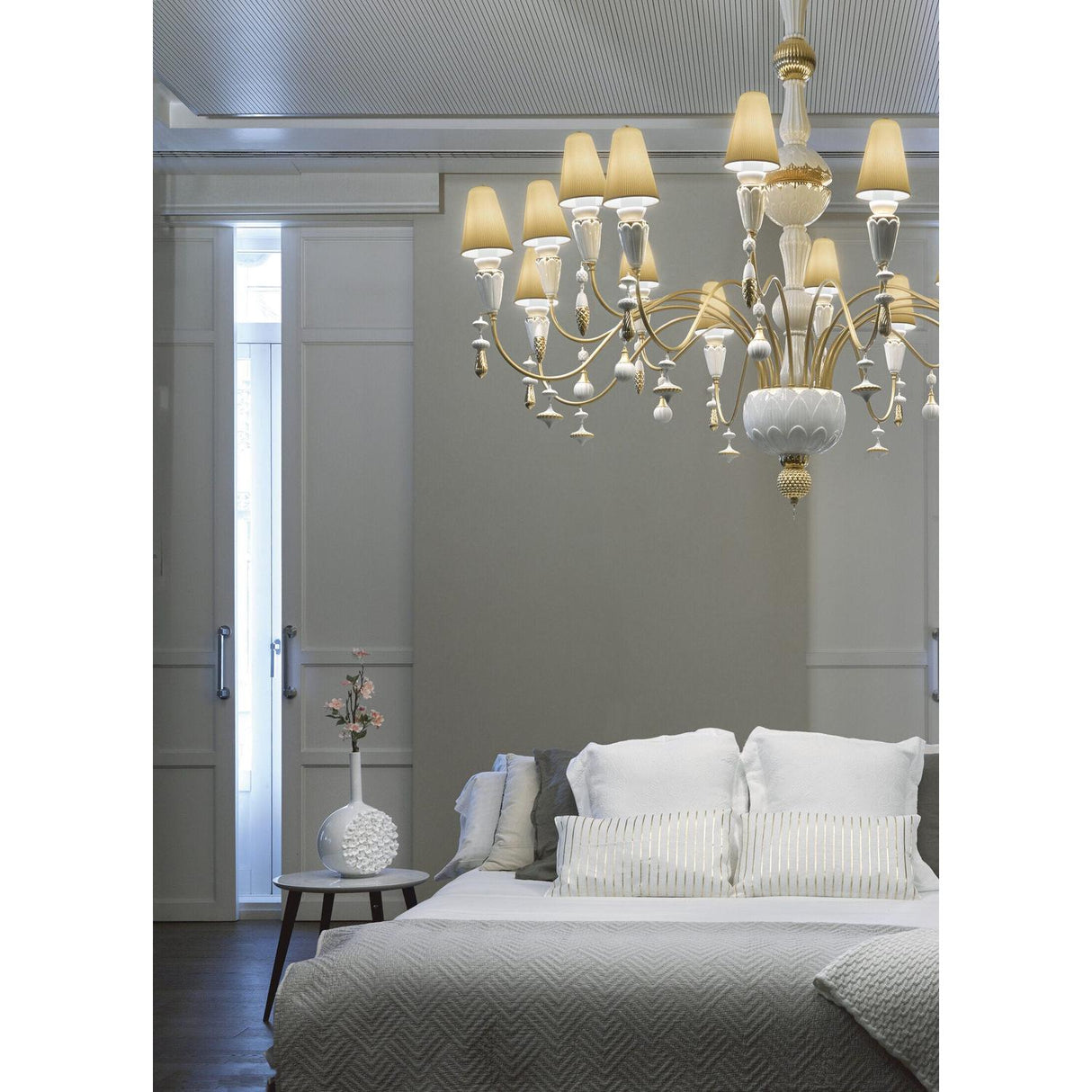 LLADRO' Vaso Canvas Arazzo di Fiori 38x23cm Porcellana