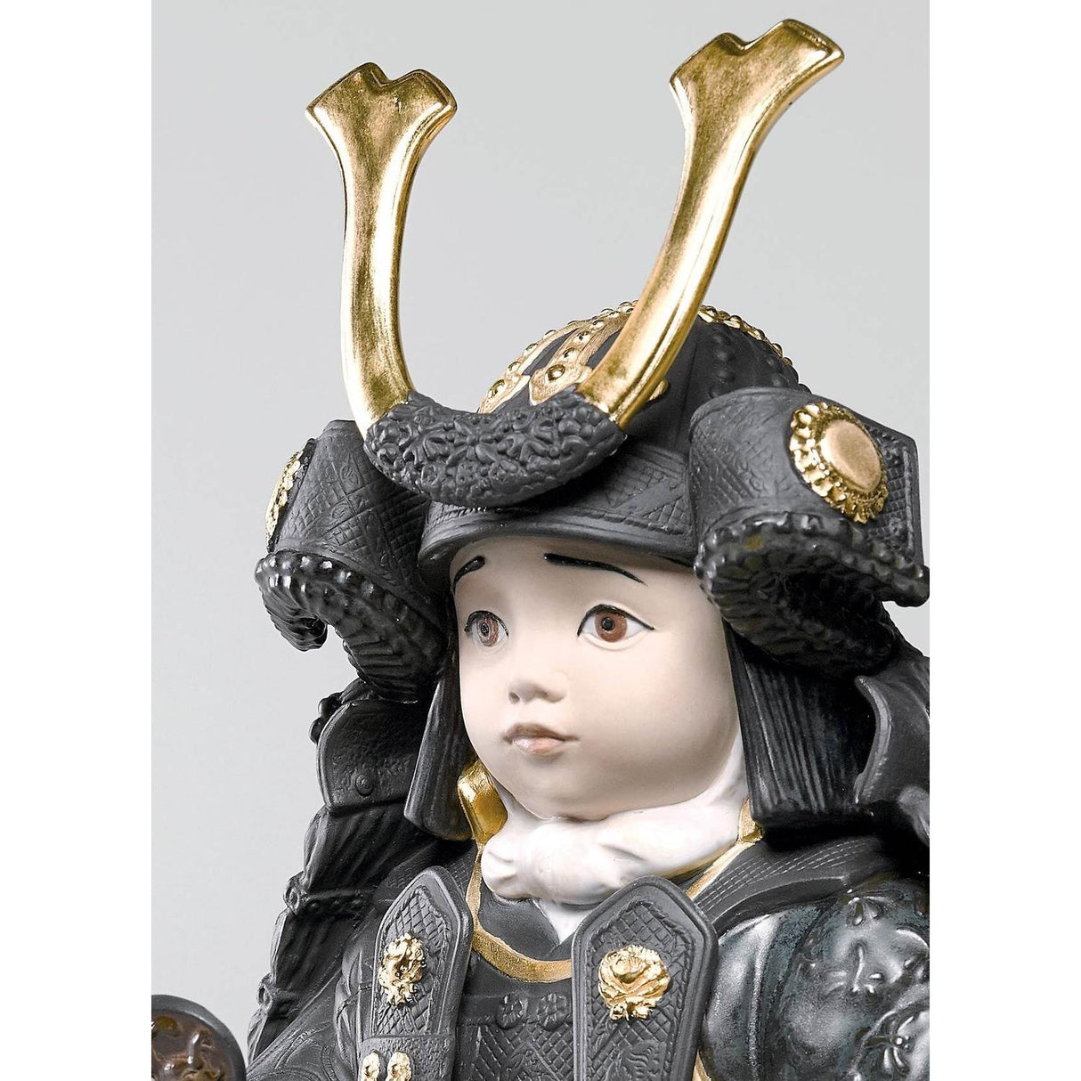 Lladró Figurina Bambino Samurai Lustro Oro 36x20cm Porcellana