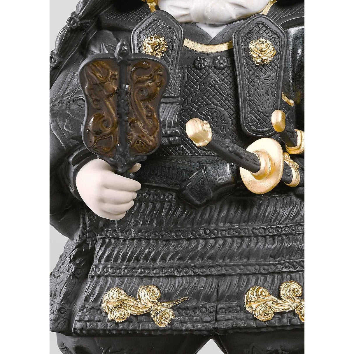 Lladró Figurina Bambino Samurai Lustro Oro 36x20cm Porcellana