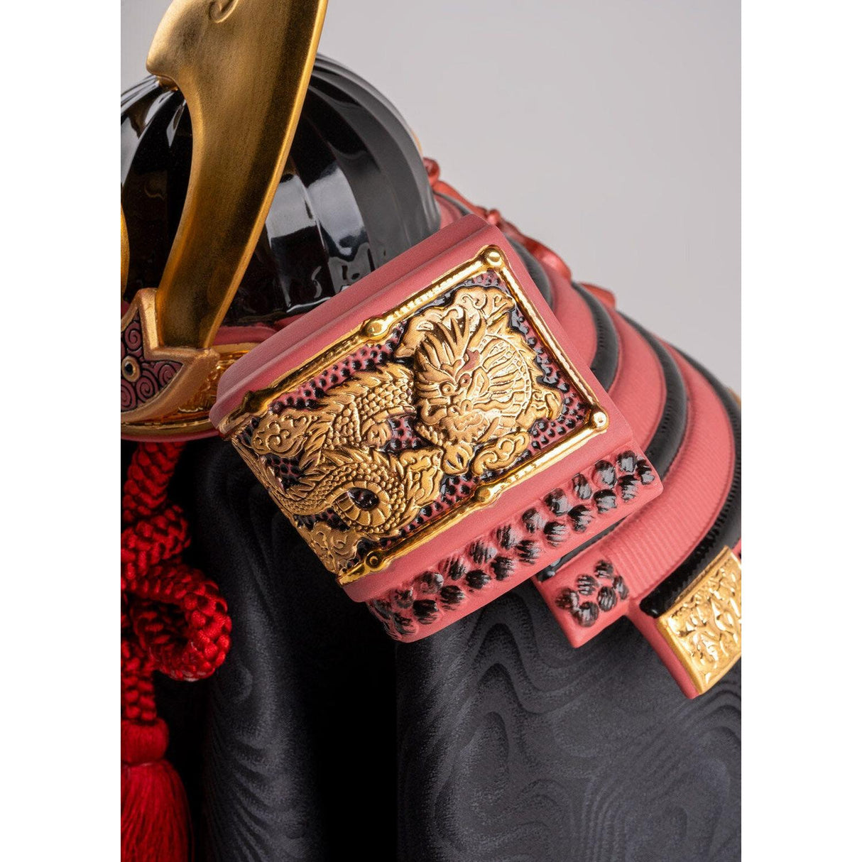 Lladró Figurina Elmetto Samurai Tigre e Dragone 35x20cm Porcellana