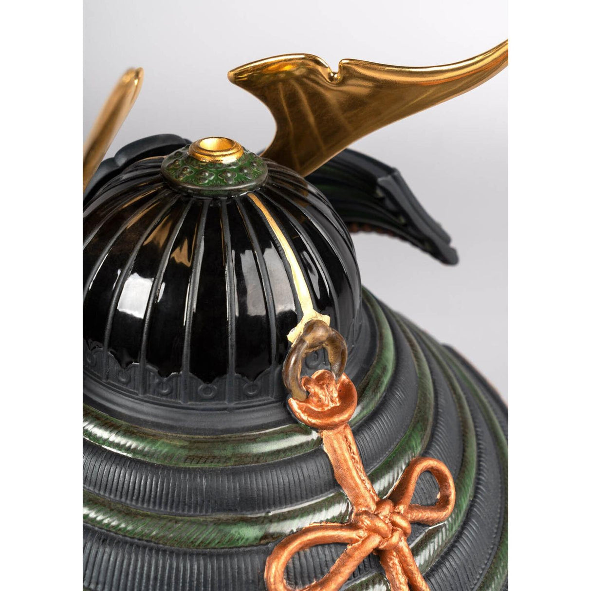 Lladró Figura Elmetto Samurai Arancione 35x35cm Porcellana