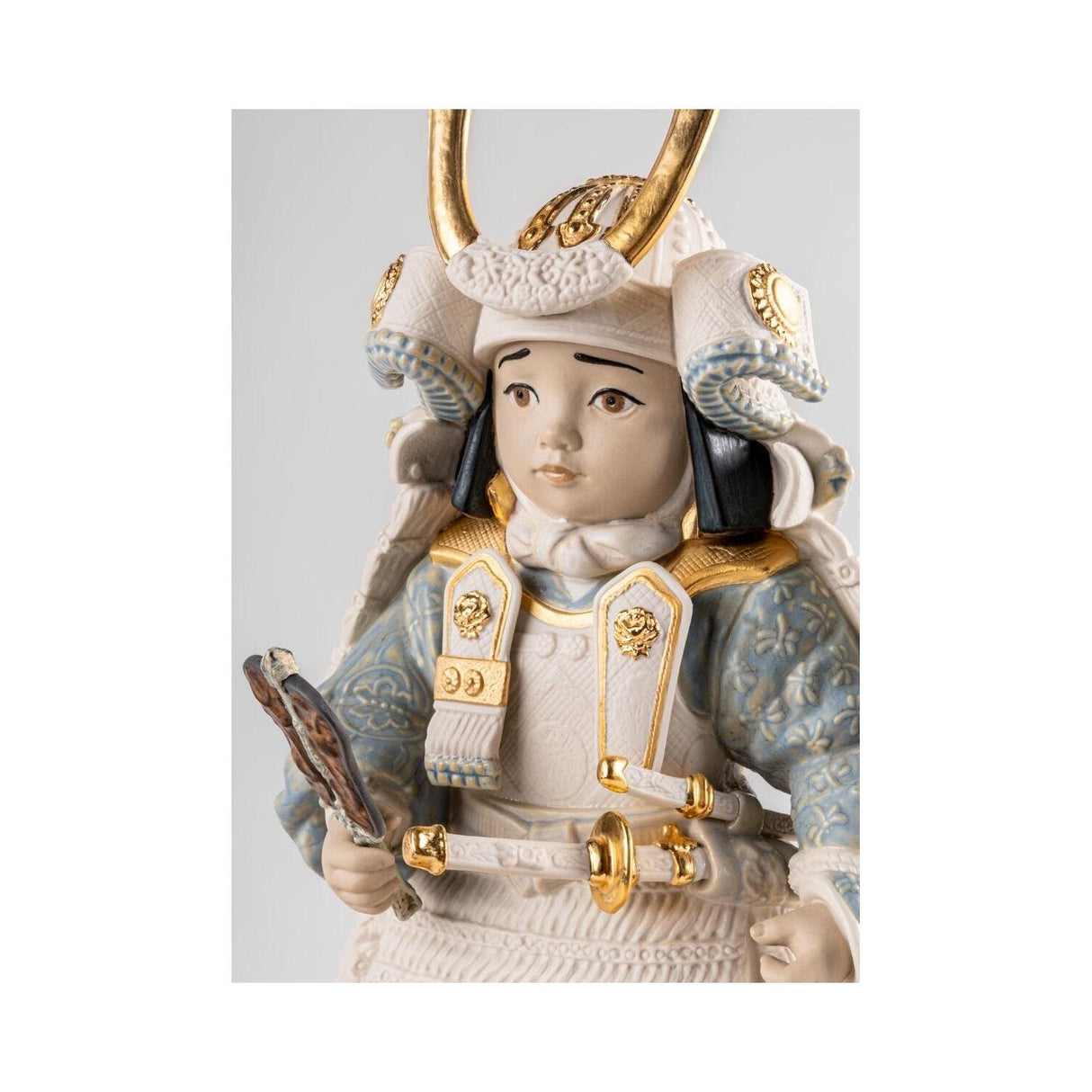 Lladró Scultura Bambino Samurai Bianco Serie Limitata 36x21cm Porcellana