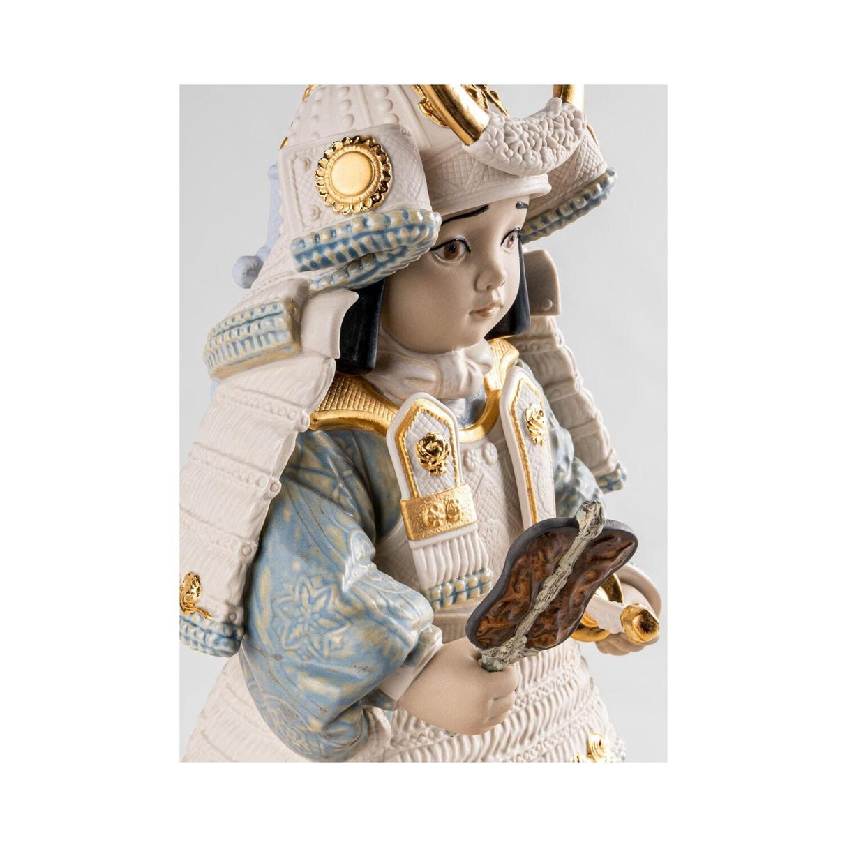 Lladró Scultura Bambino Samurai Bianco Serie Limitata 36x21cm Porcellana