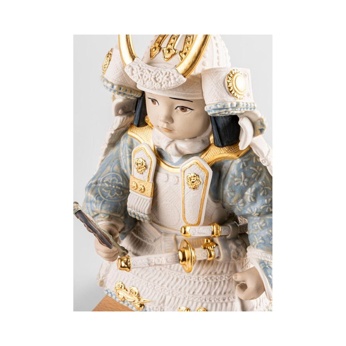 Lladró Scultura Bambino Samurai Bianco Serie Limitata 36x21cm Porcellana