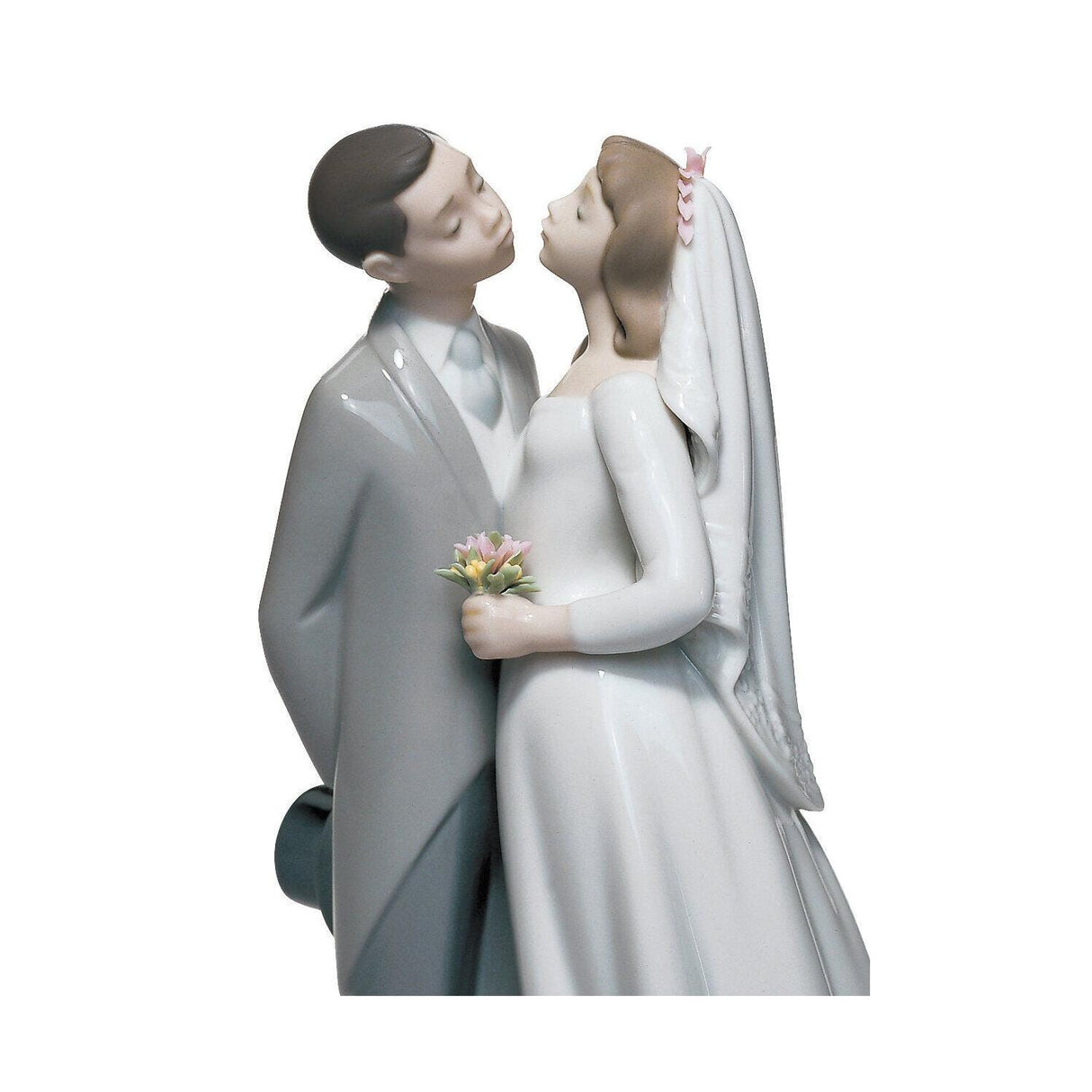 Lladró Figurina Coppia Un Bacio da Ricordare 19x12cm Porcellana