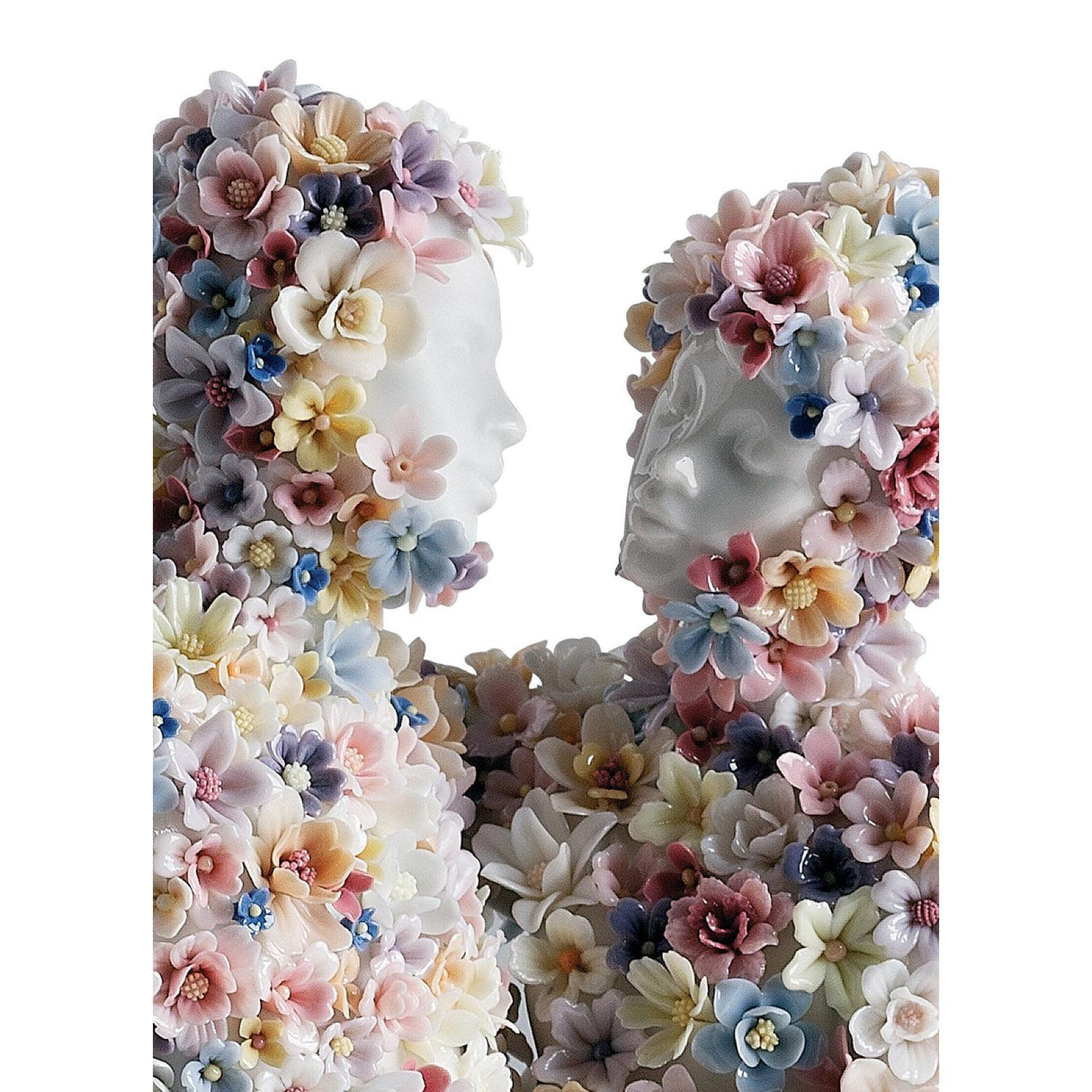 LLADRO' Scultura Amore III Fiori 34x17cm Porcellana