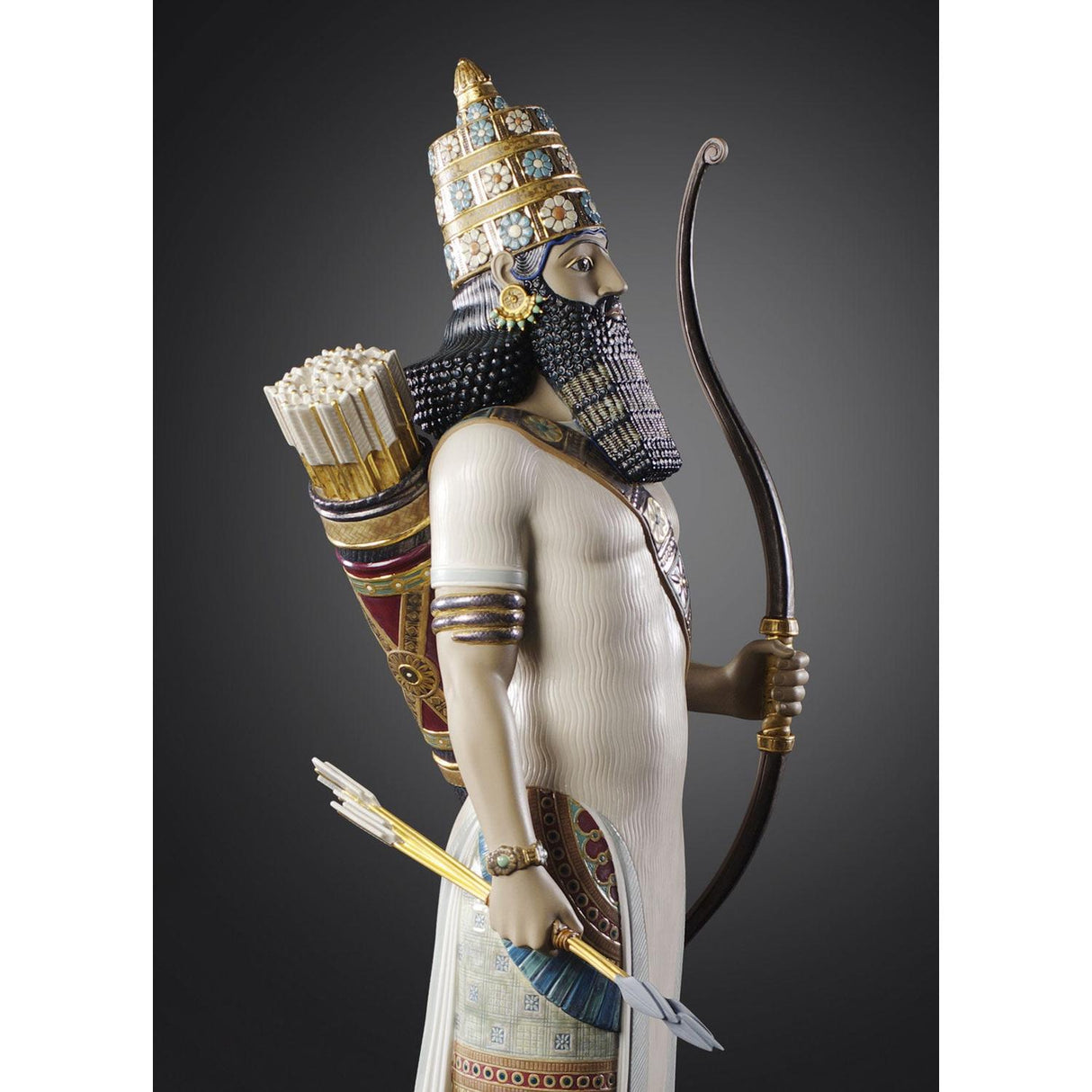 Lladró Scultura Arciere Assiro Serie Limitata 96x31cm Porcellana