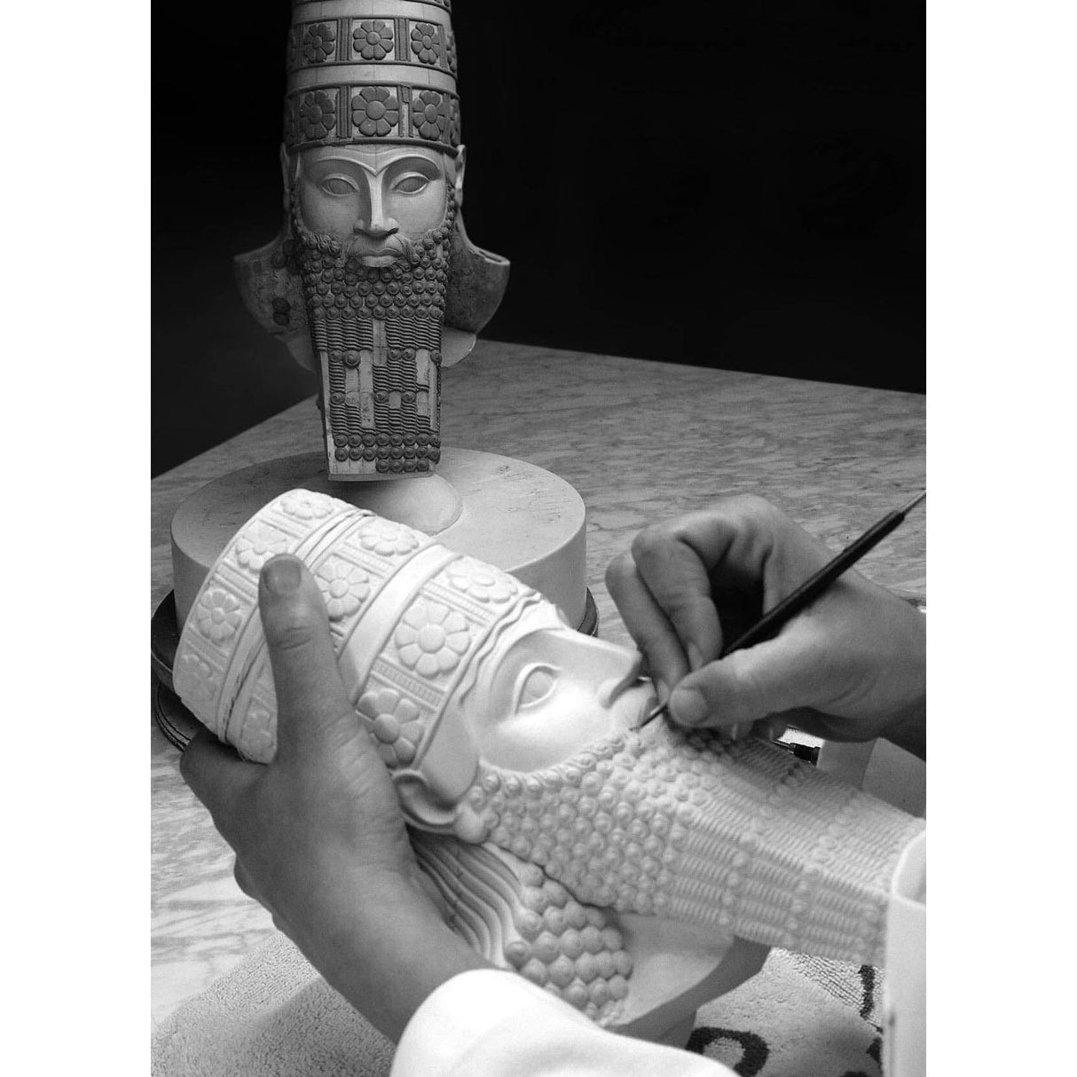 Lladró Scultura Arciere Assiro Serie Limitata 96x31cm Porcellana