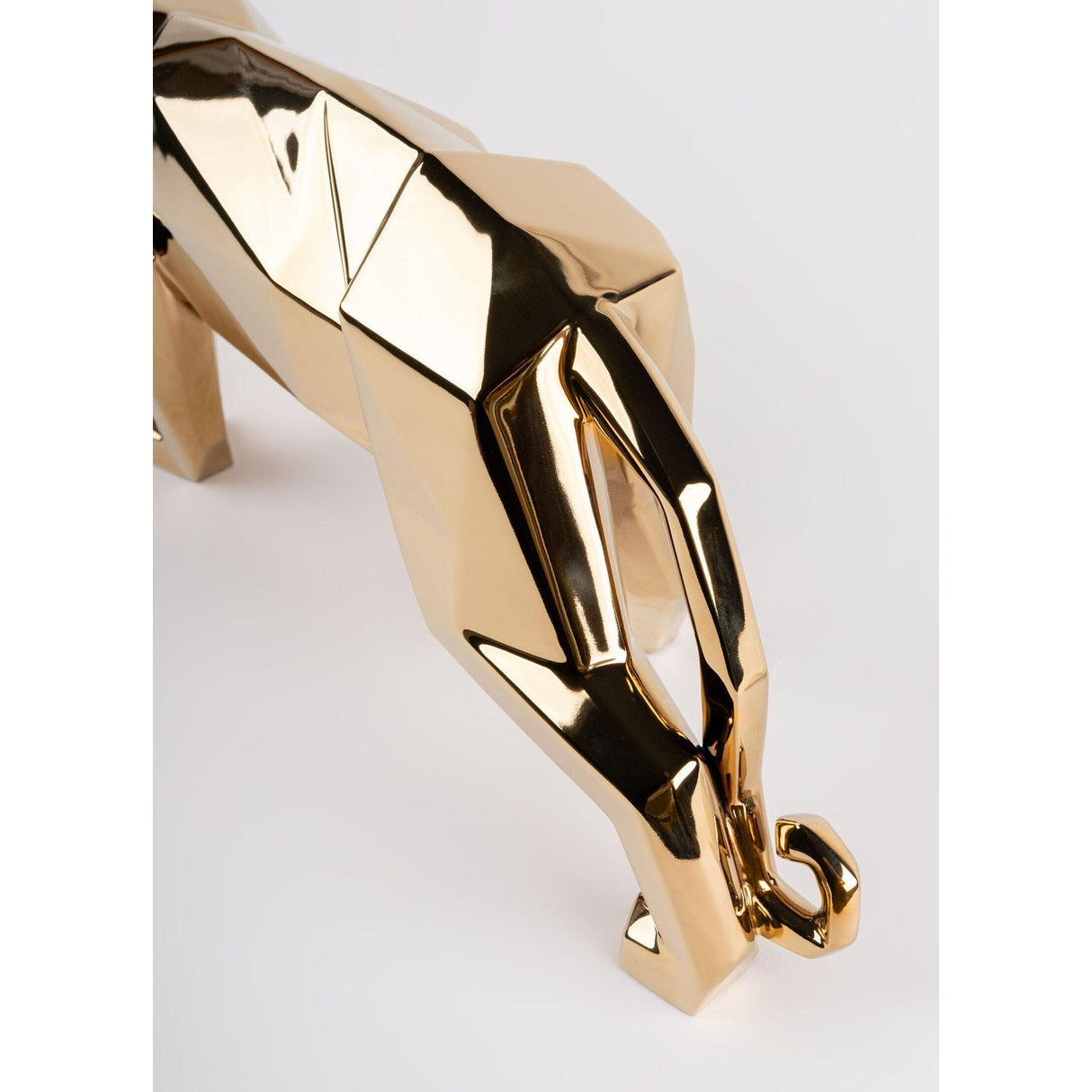 Lladró Scultura Pantera Nero Glassare 19x50cm Porcellana