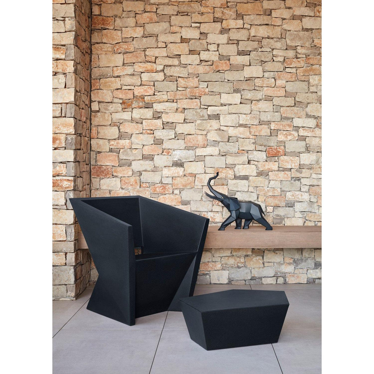 LLADRO' Scultura Elefante Nero Opaco 43x52cm Porcellana
