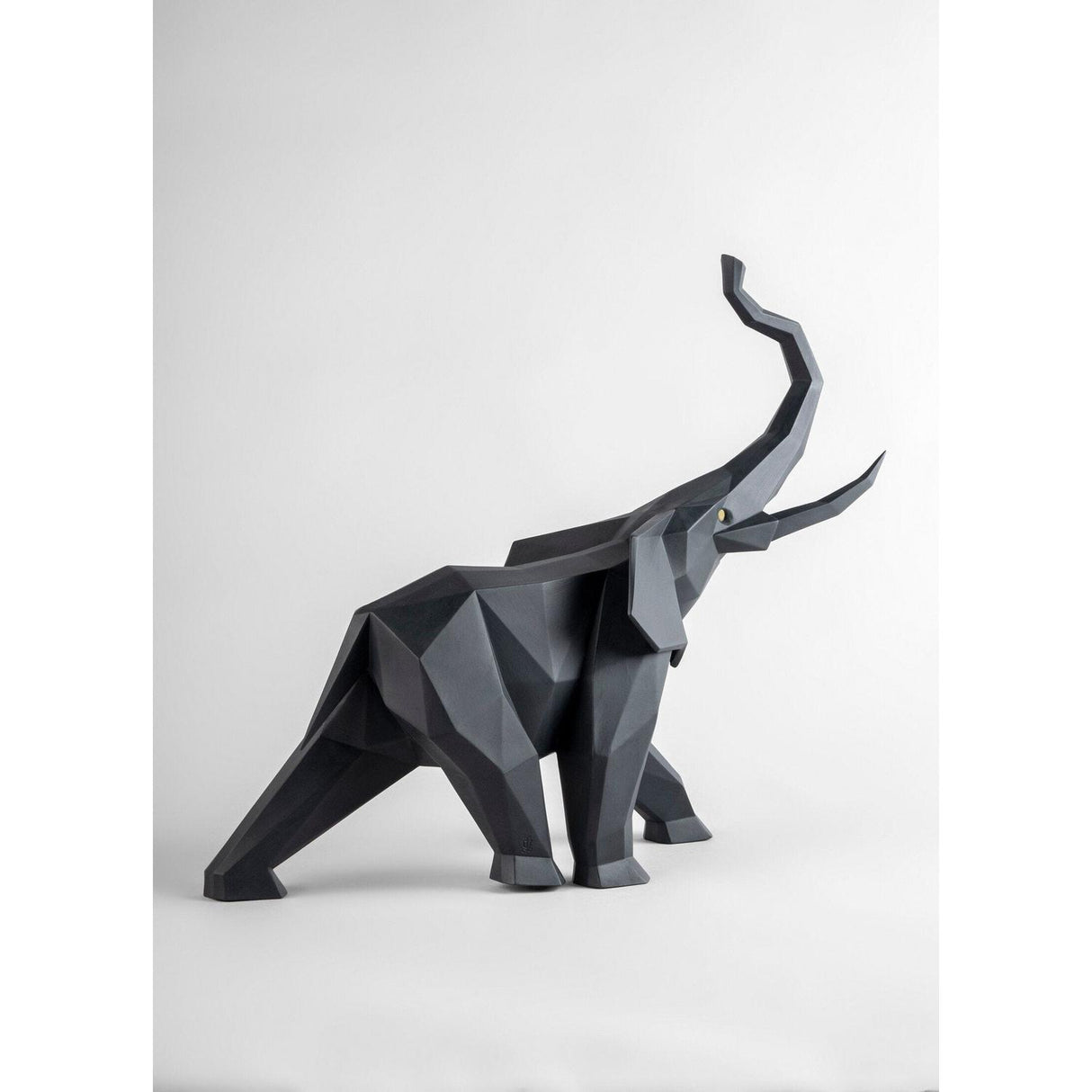 Lladró Scultura Elefante Nero Opaco 43x52cm Porcellana