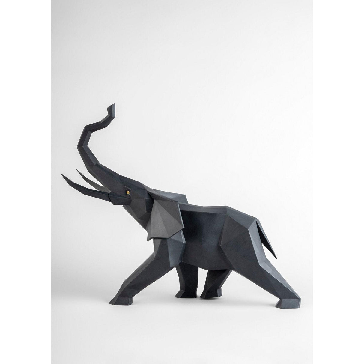 Lladró Scultura Elefante Nero Opaco 43x52cm Porcellana