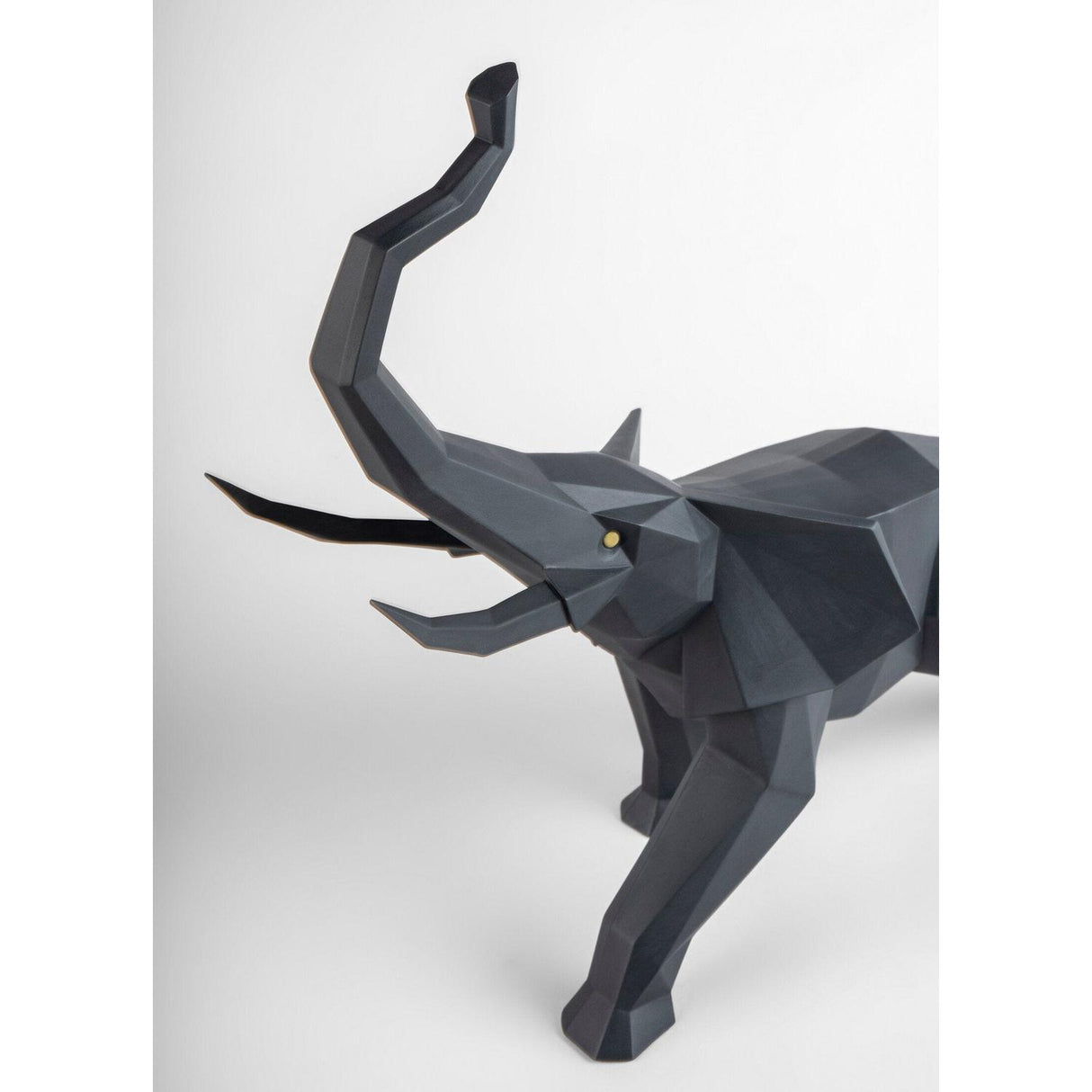 Lladró Scultura Elefante Nero Opaco 43x52cm Porcellana