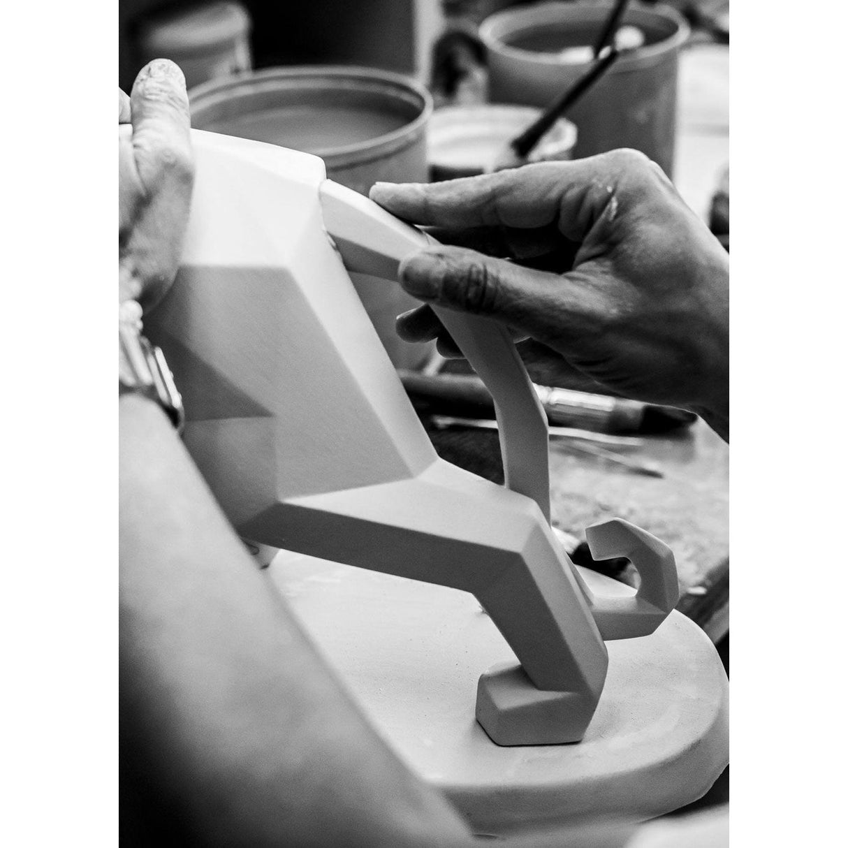 Lladró Scultura Pantera Rosso Metallizzato 19x50cm Porcellana