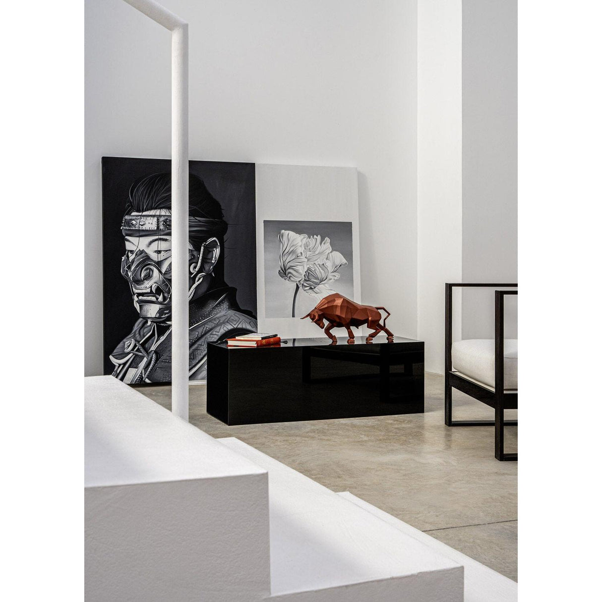 Lladró Scultura Toro Rosso Metallizzato 24x50cm Porcellana