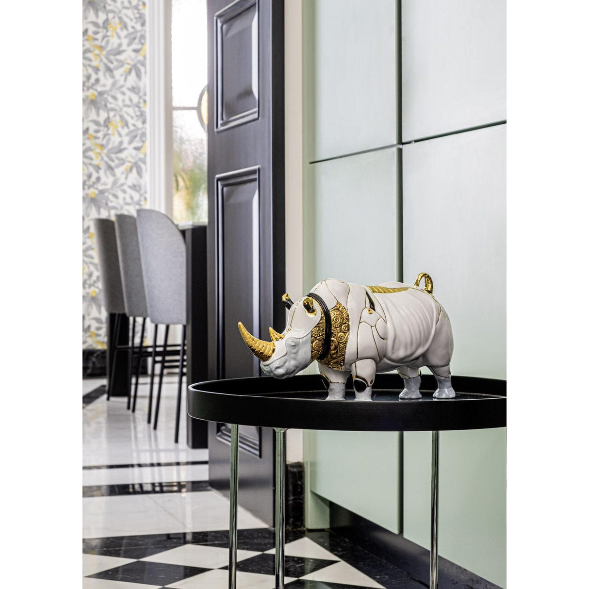 Lladró Scultura Rinoceronte Cyborg 22x45cm Porcellana