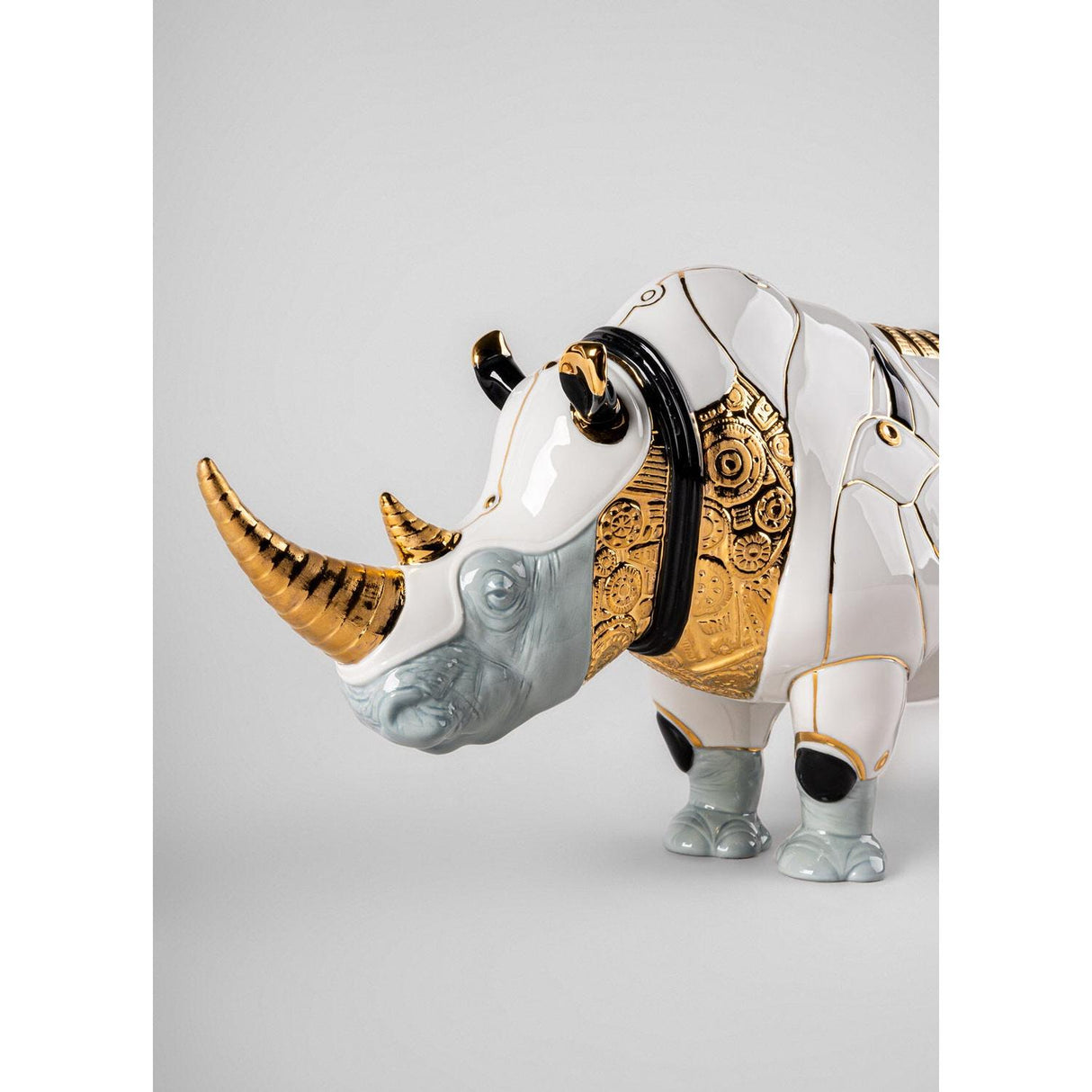 Lladró Scultura Rinoceronte Cyborg 22x45cm Porcellana