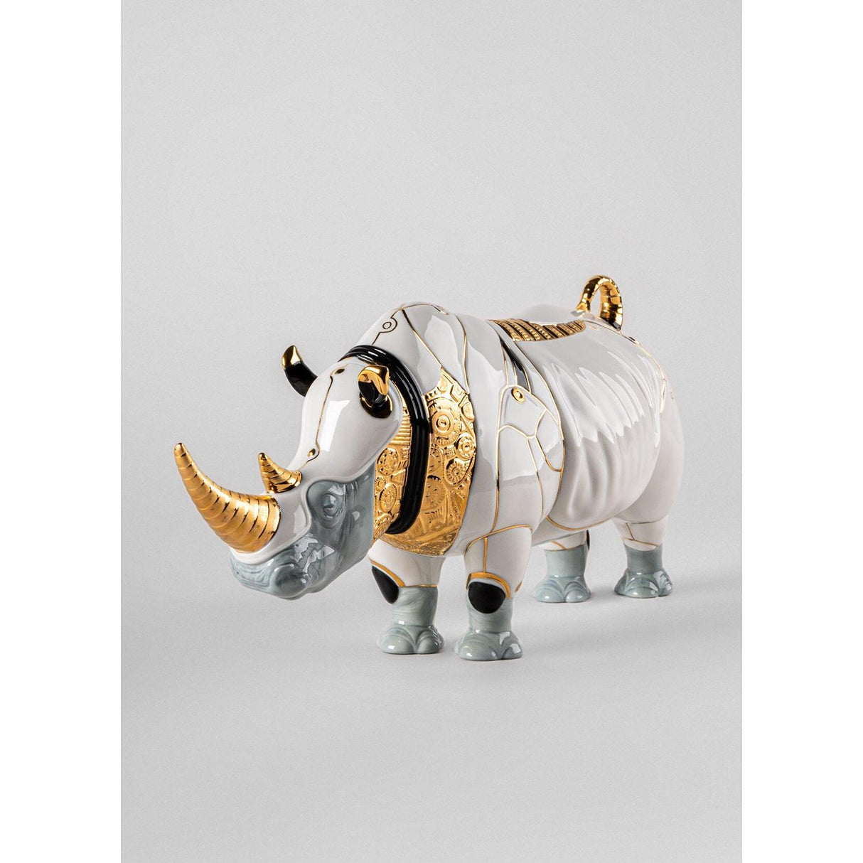 LLADRO' Scultura Rinoceronte Cyborg 22x45cm Porcellana