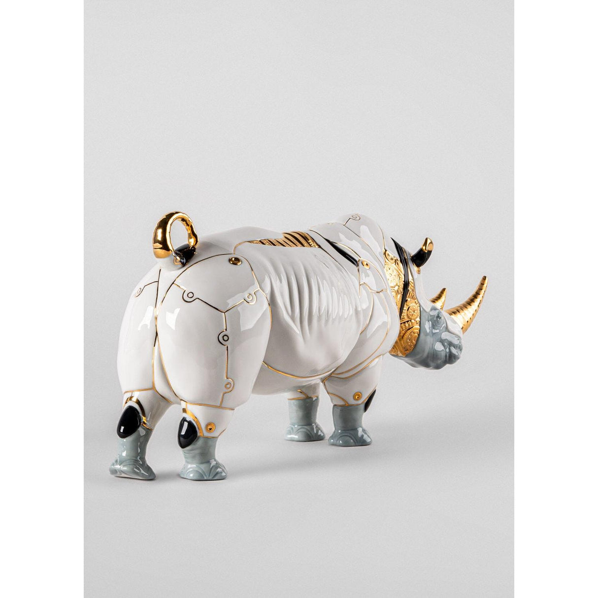 LLADRO' Scultura Rinoceronte Cyborg 22x45cm Porcellana