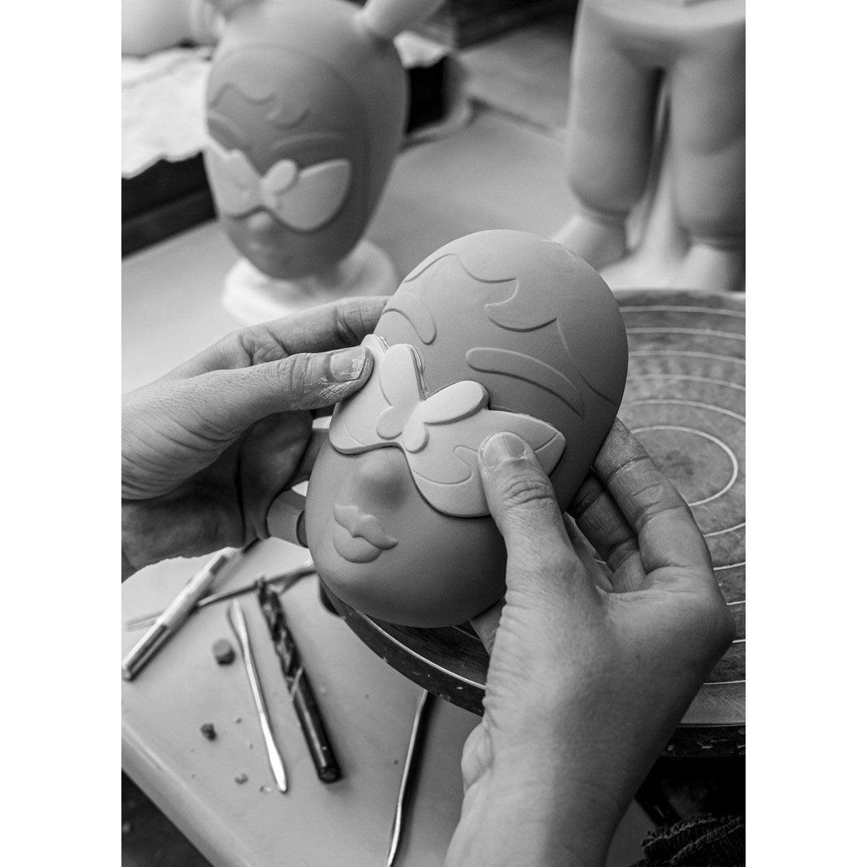 Lladró Scultura The Guest By Jade Purple Brown Big Serie Limitata 52x19cm Porcellana