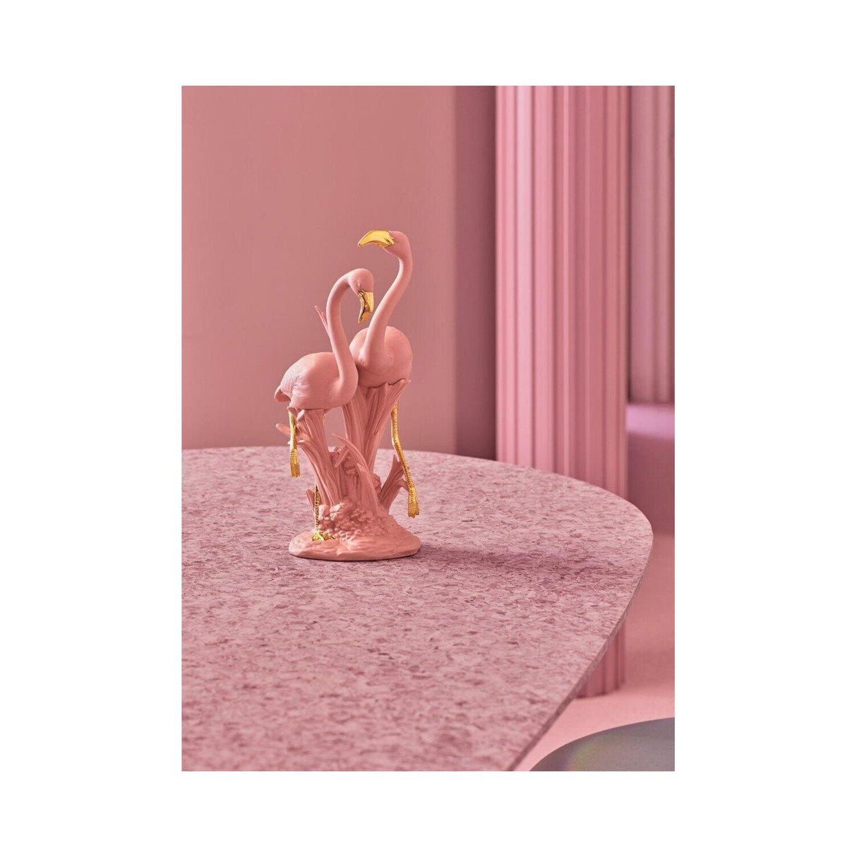 Lladró Scultura Fenicotteri Rosa 33x15cm Porcellana