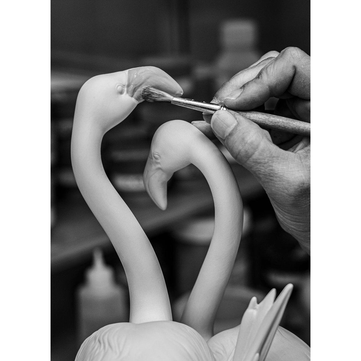 Lladró Scultura Fenicotteri Rosa 33x15cm Porcellana