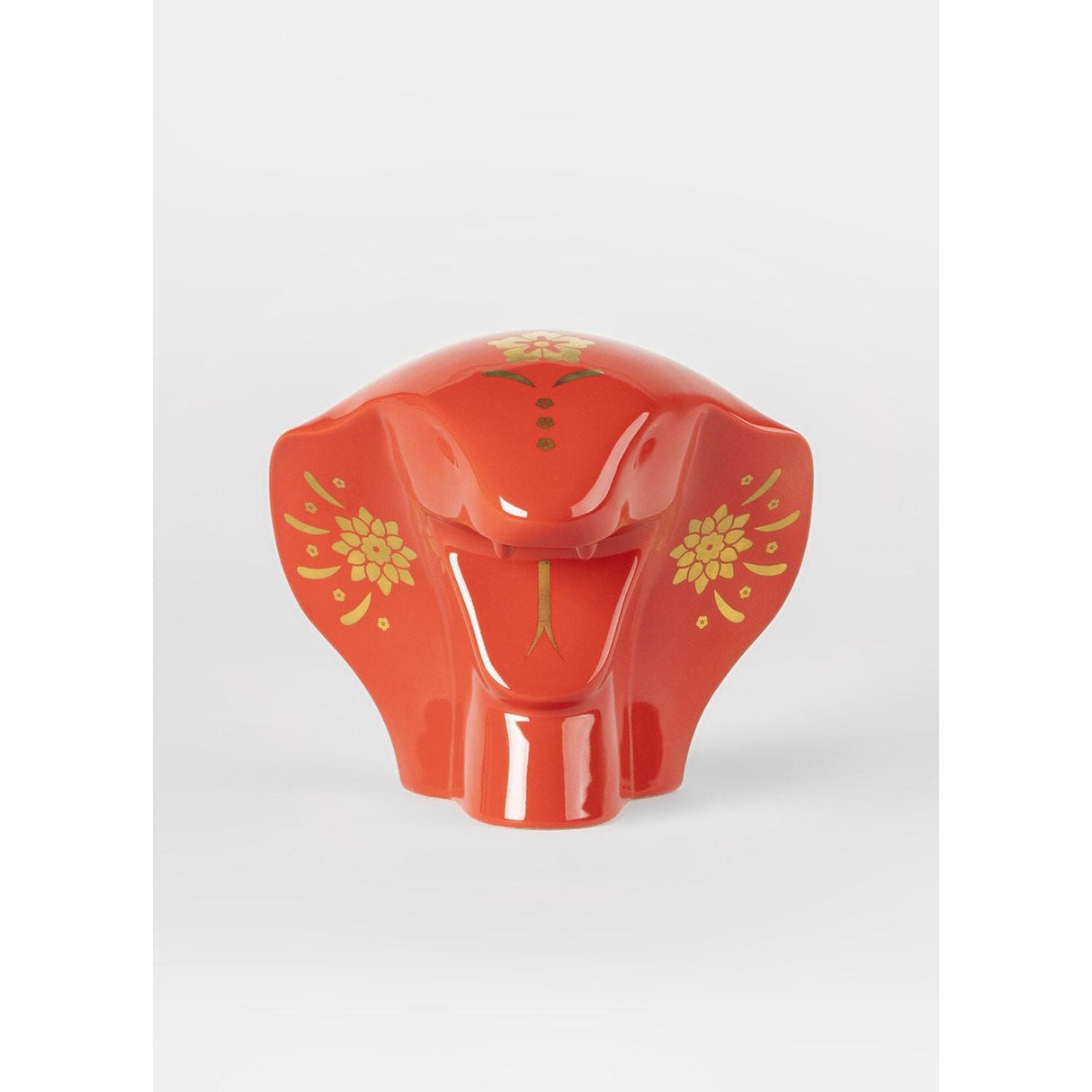 Lladró Scultura Il Serpente Rosso Oro 13x15cm Porcellana