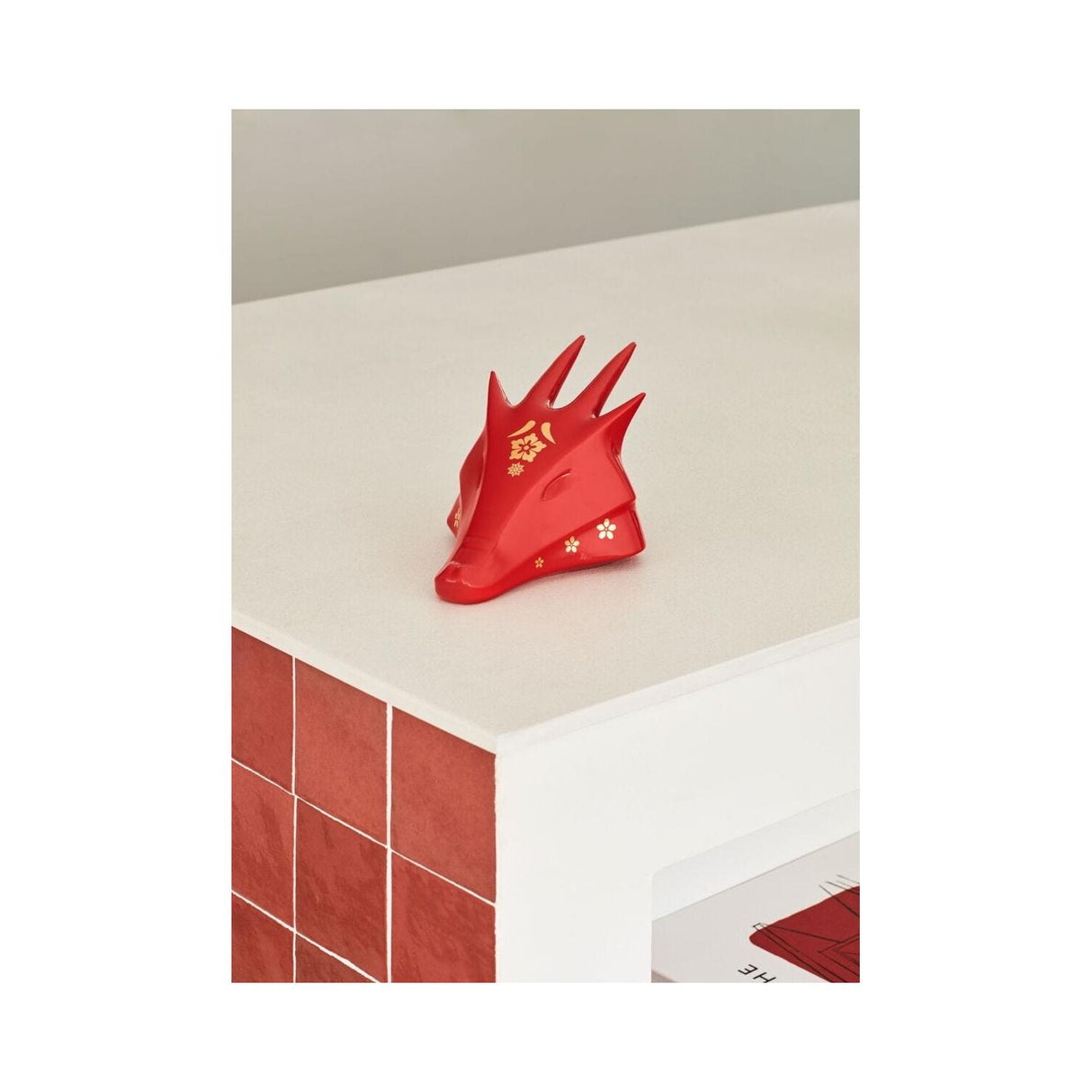 Lladró Scultura Il Drago Rosso Oro 13x16cm Porcellana