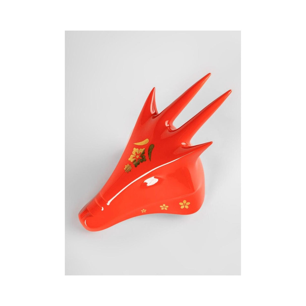 Lladró Scultura Il Drago Rosso Oro 13x16cm Porcellana