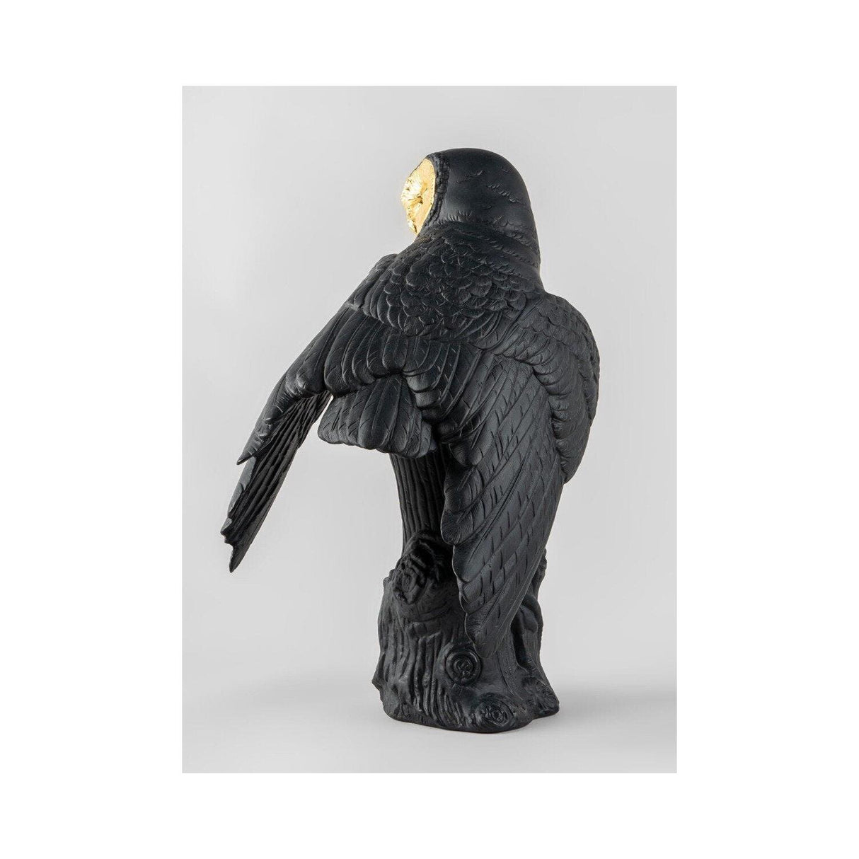 Lladró Scultura Gufo Nero Oro Serie Limitata 41x25cm Porcellana