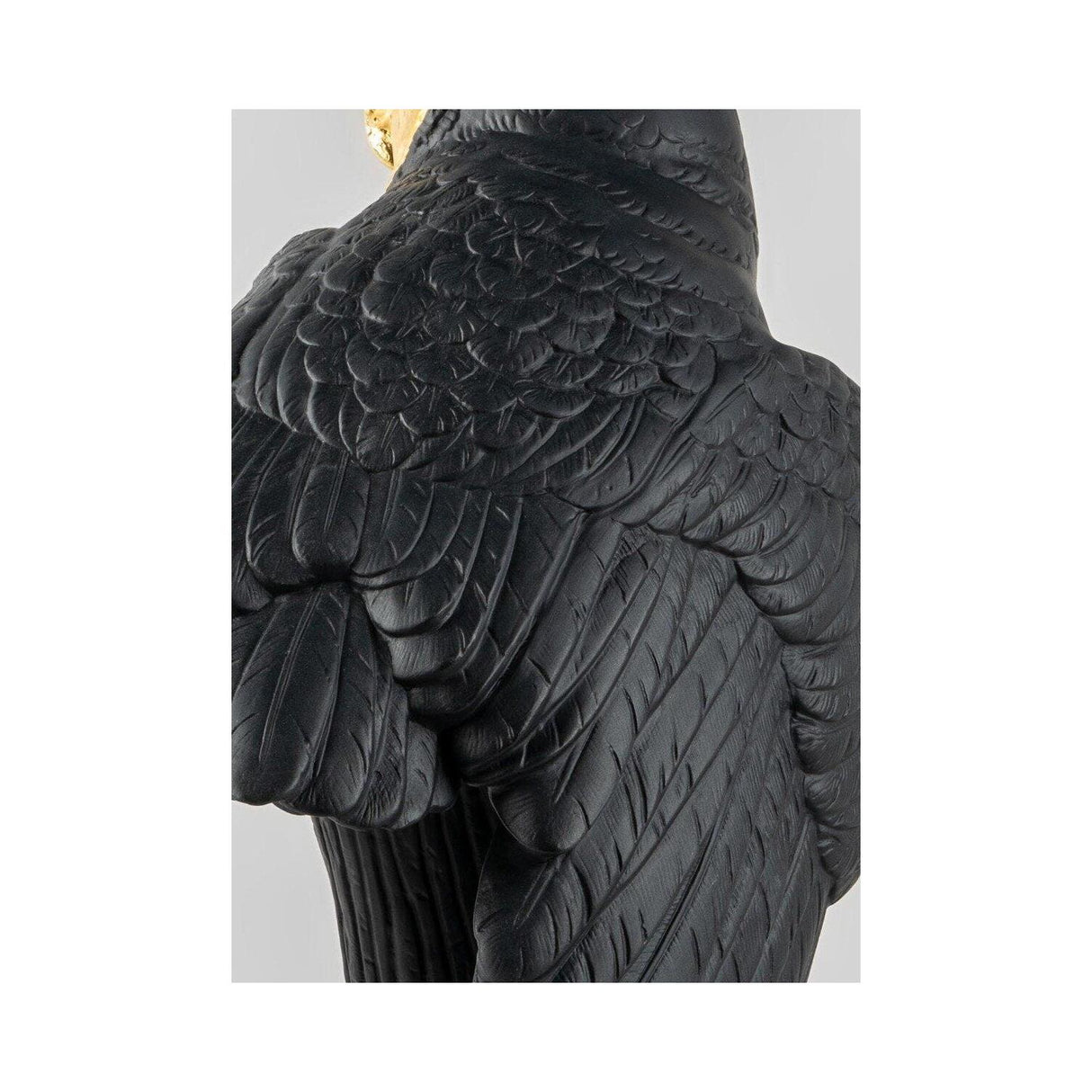 Lladró Scultura Gufo Nero Oro Serie Limitata 41x25cm Porcellana