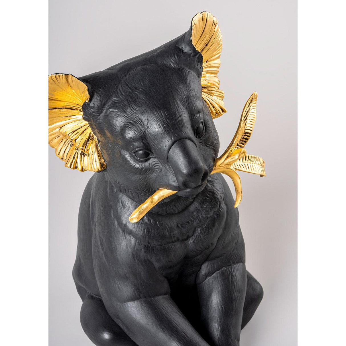Lladró Scultura Koala Nero Oro Serie Limitata 34x21cm Porcellana