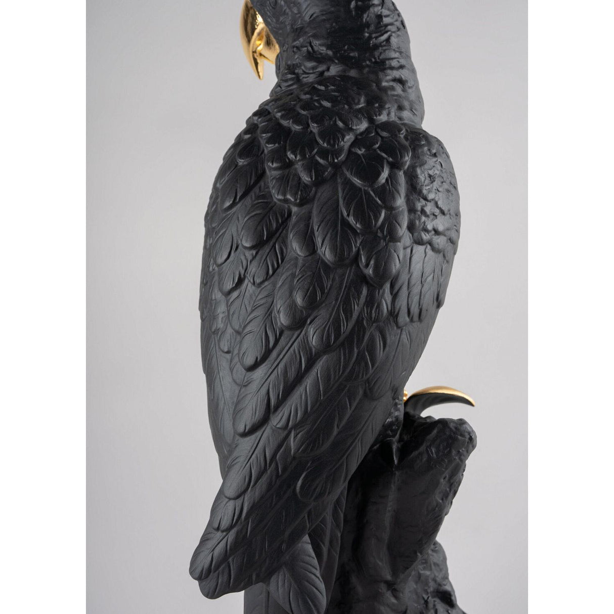 LLADRO' Scultura Ara Nero e Oro Serie Limitata 45x22cm Porcellana