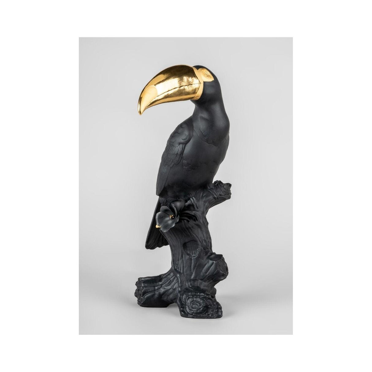 LLADRO' Scultura Tucano Nero Oro Serie Limitata 38x19cm Porcellana