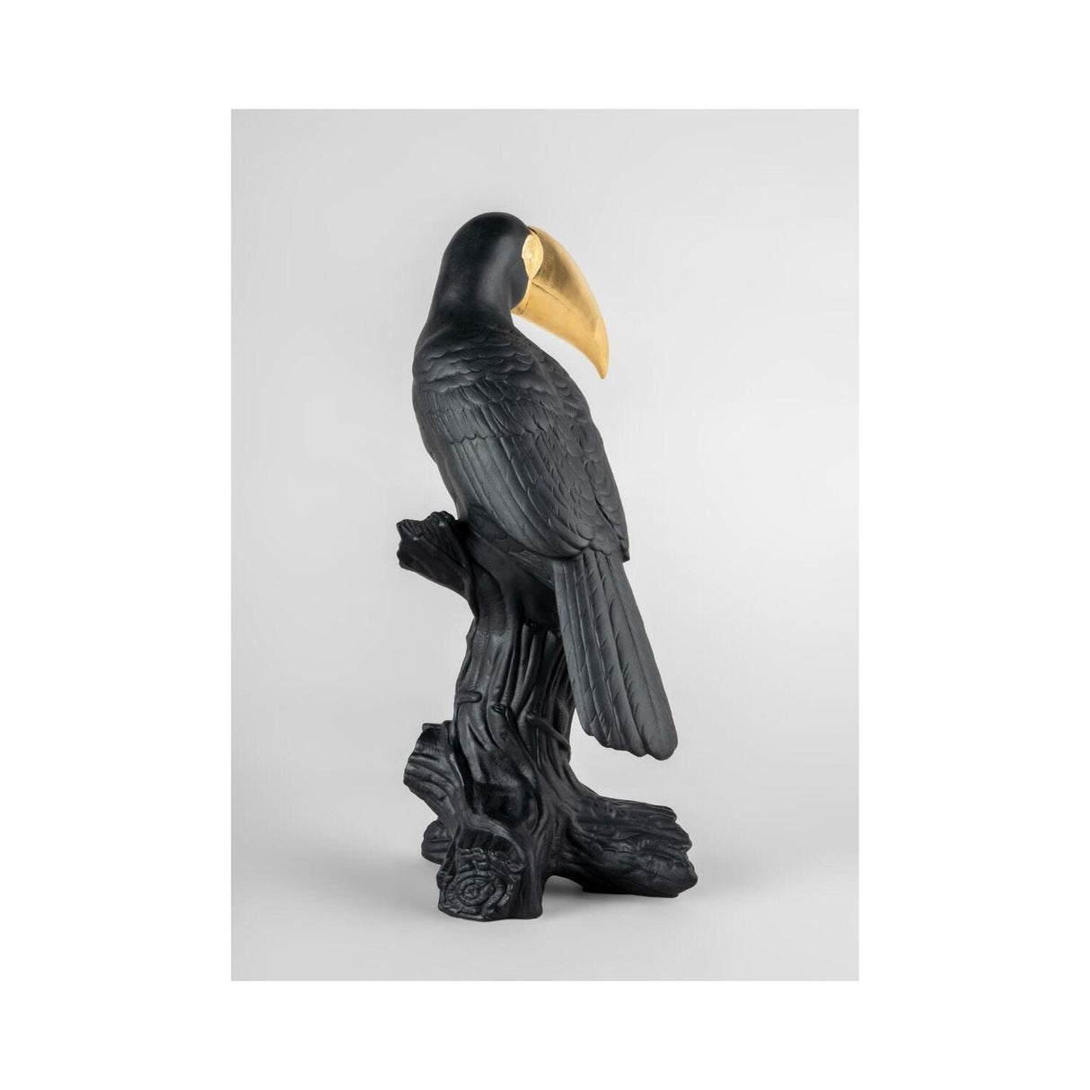 LLADRO' Scultura Tucano Nero Oro Serie Limitata 38x19cm Porcellana