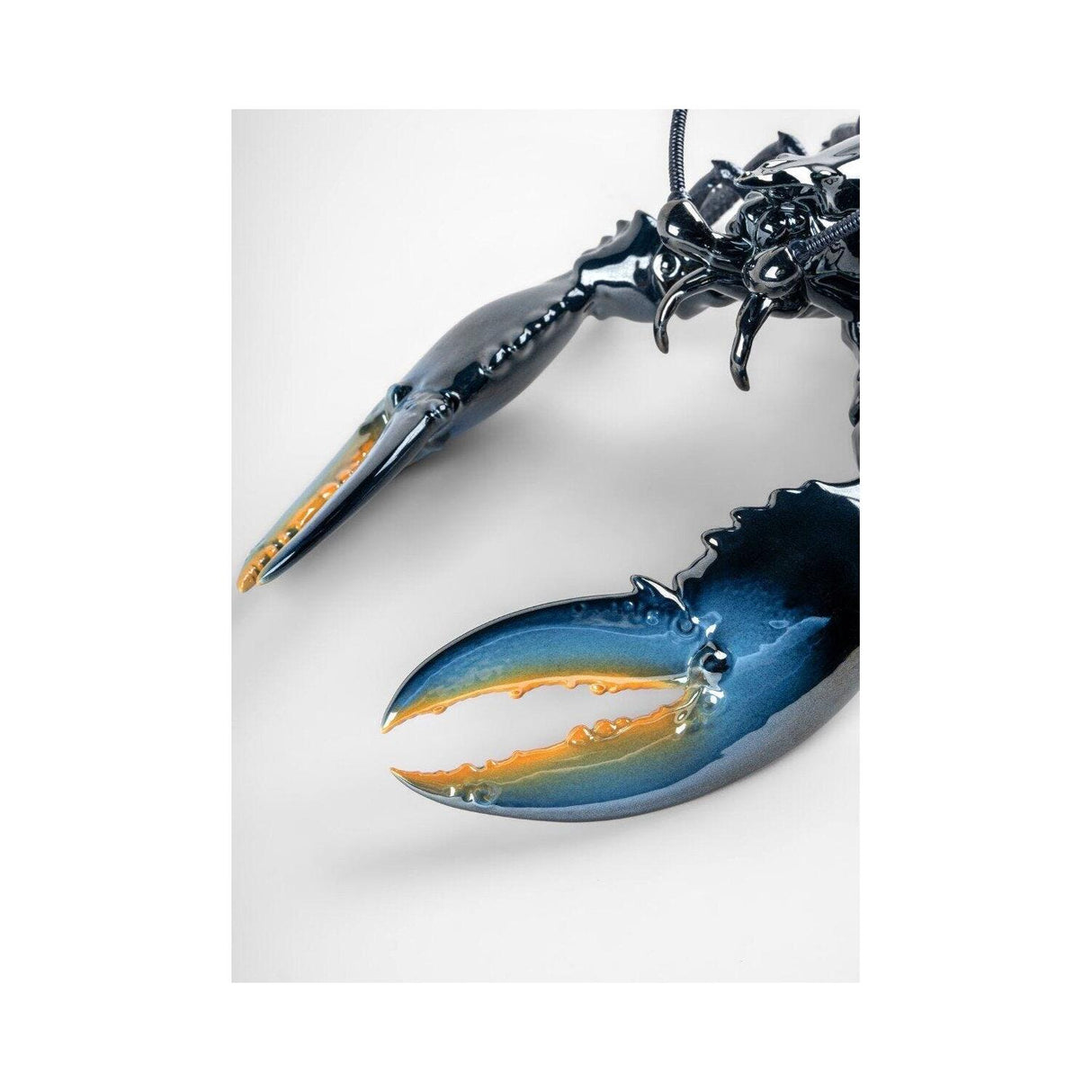 Lladró Scultura Aragosta Blu 13x45cm Porcellana