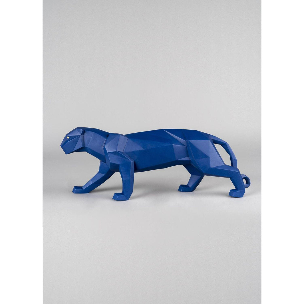 LLADRO' Scultura Pantera Azzurro Opaco 19x50cm Porcellana