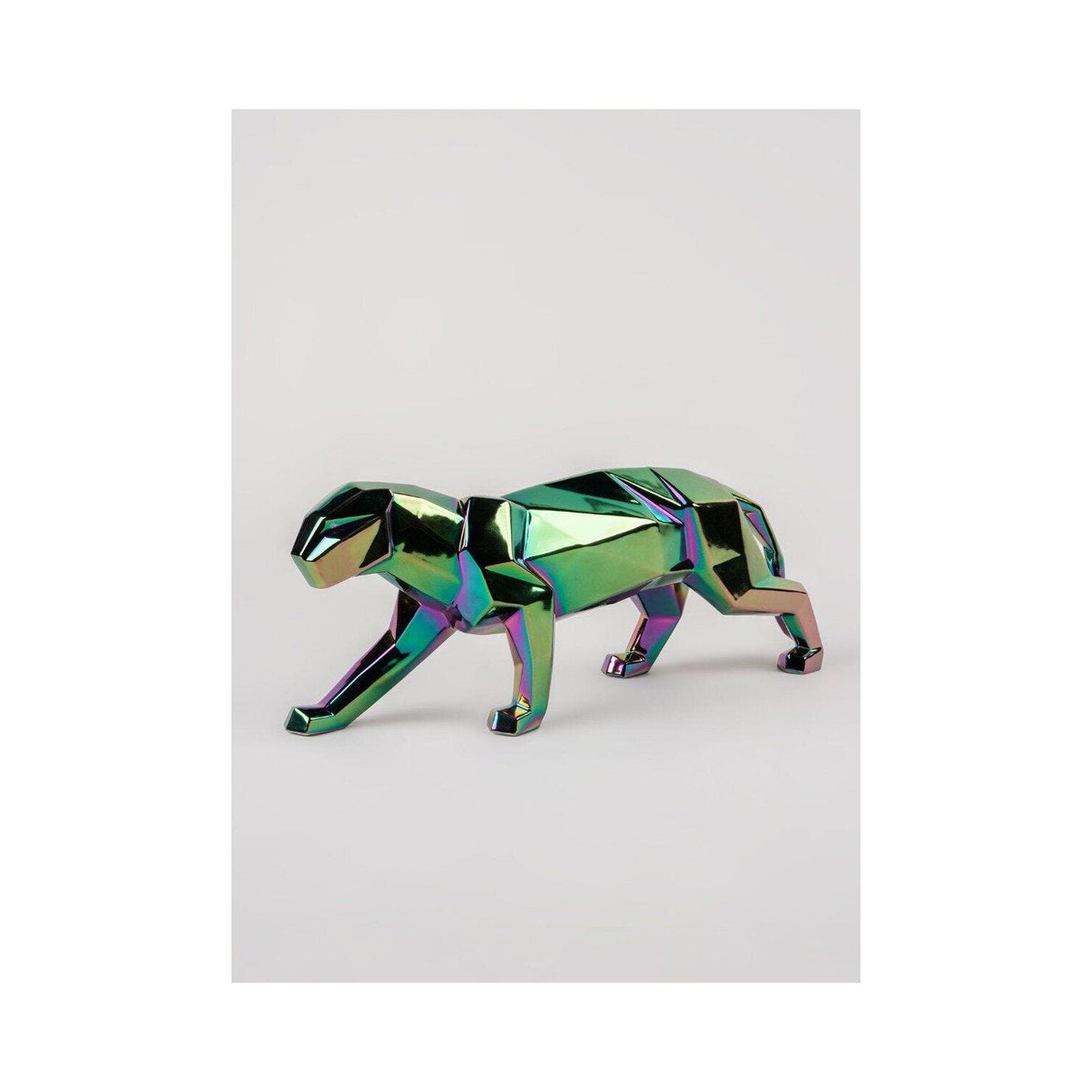 Lladró Scultura Pantera Iridescente 19x50cm Porcellana