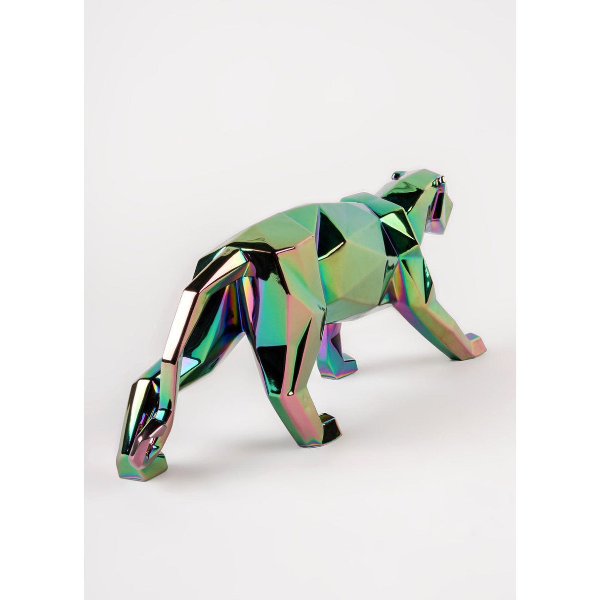 Lladró Scultura Pantera Iridescente 19x50cm Porcellana