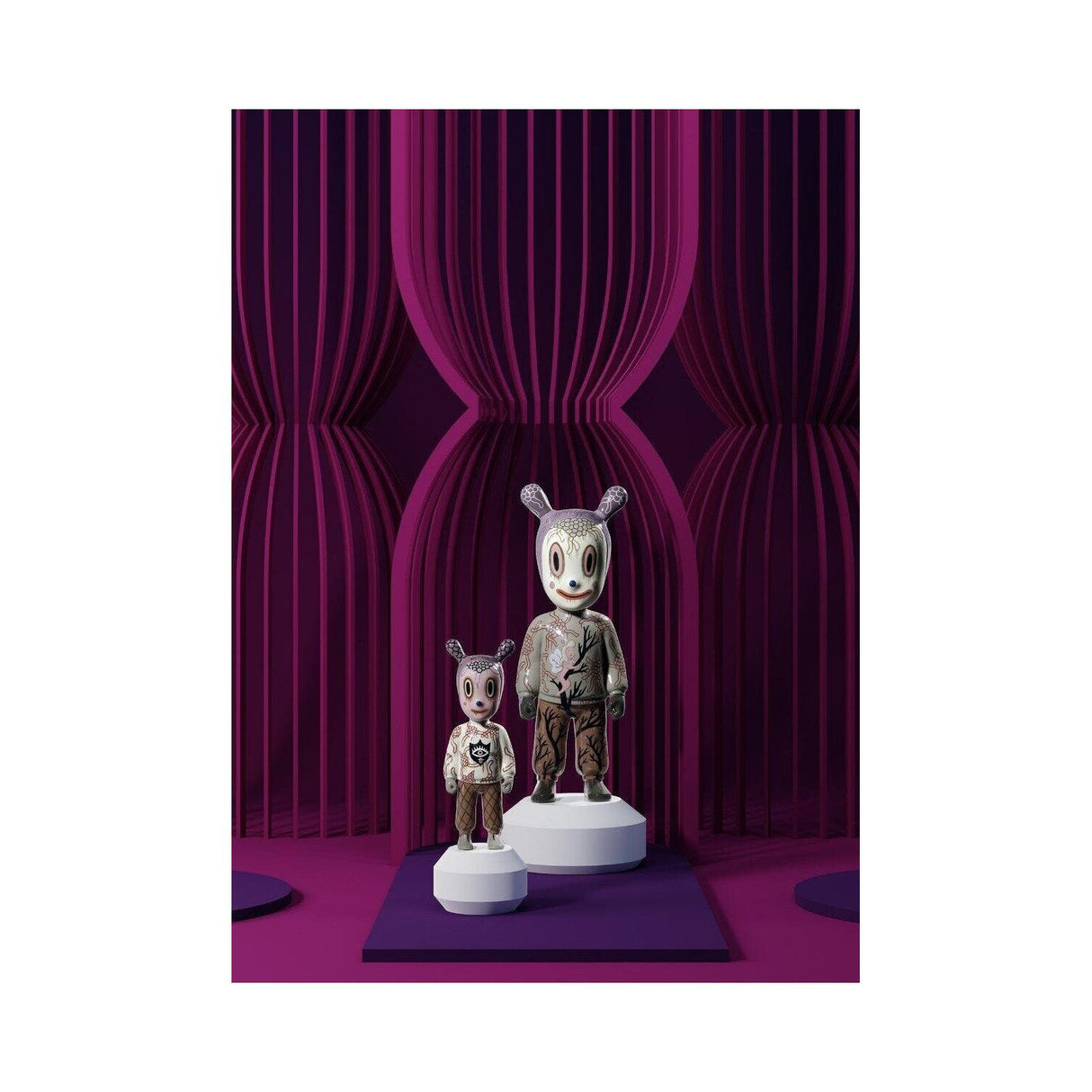 Lladró Scultura The Guest By Gary Baseman Modello Piccolo Serie Numerate 30x11cm Porcellana