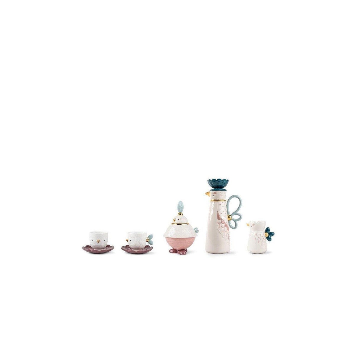 LLADRO' Set 2 Tazze con Piatto Kawki 8x25cm Porcellana